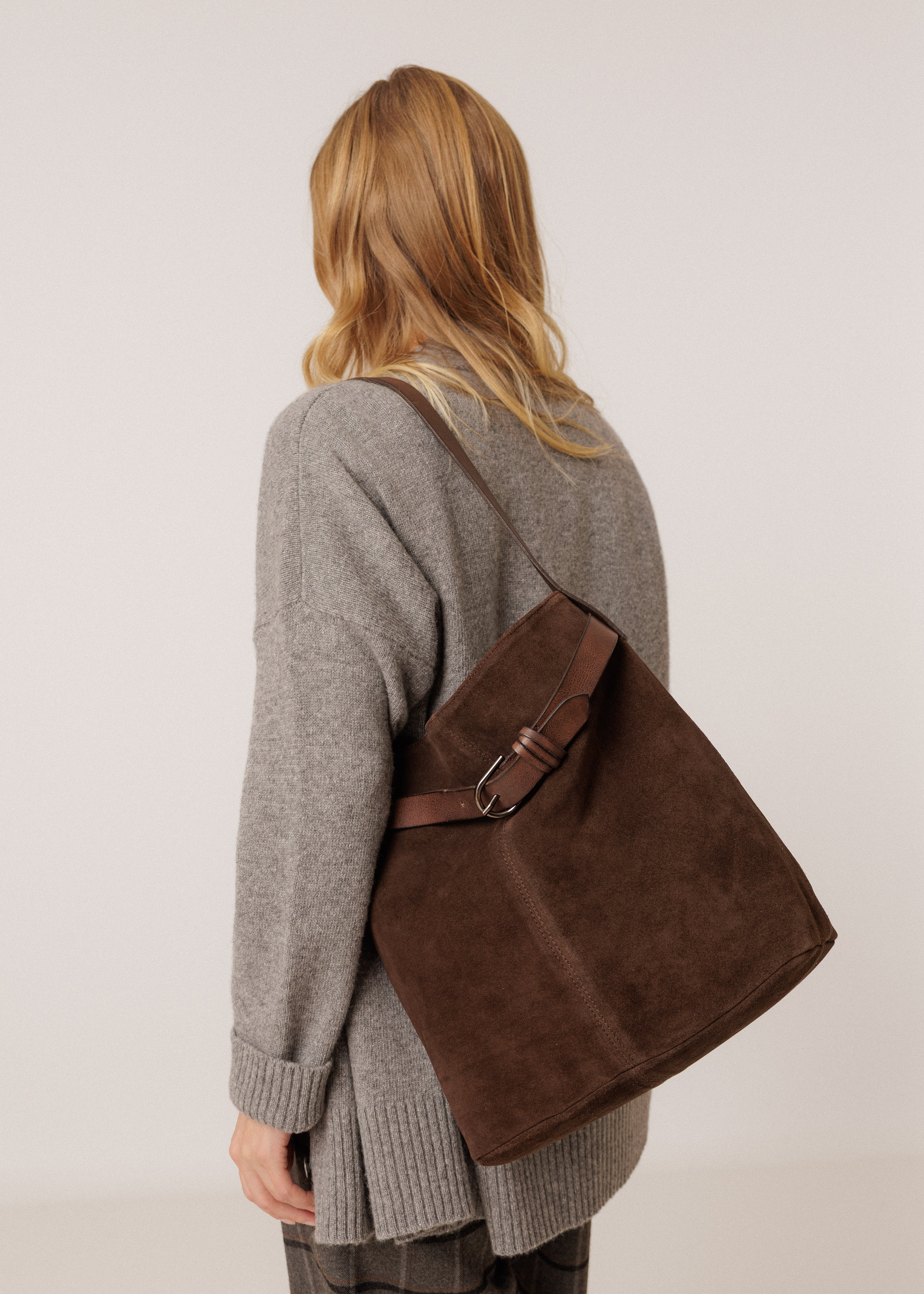 Indi & Cold - Indi&Cold Split-Suede Bag Chocolate -