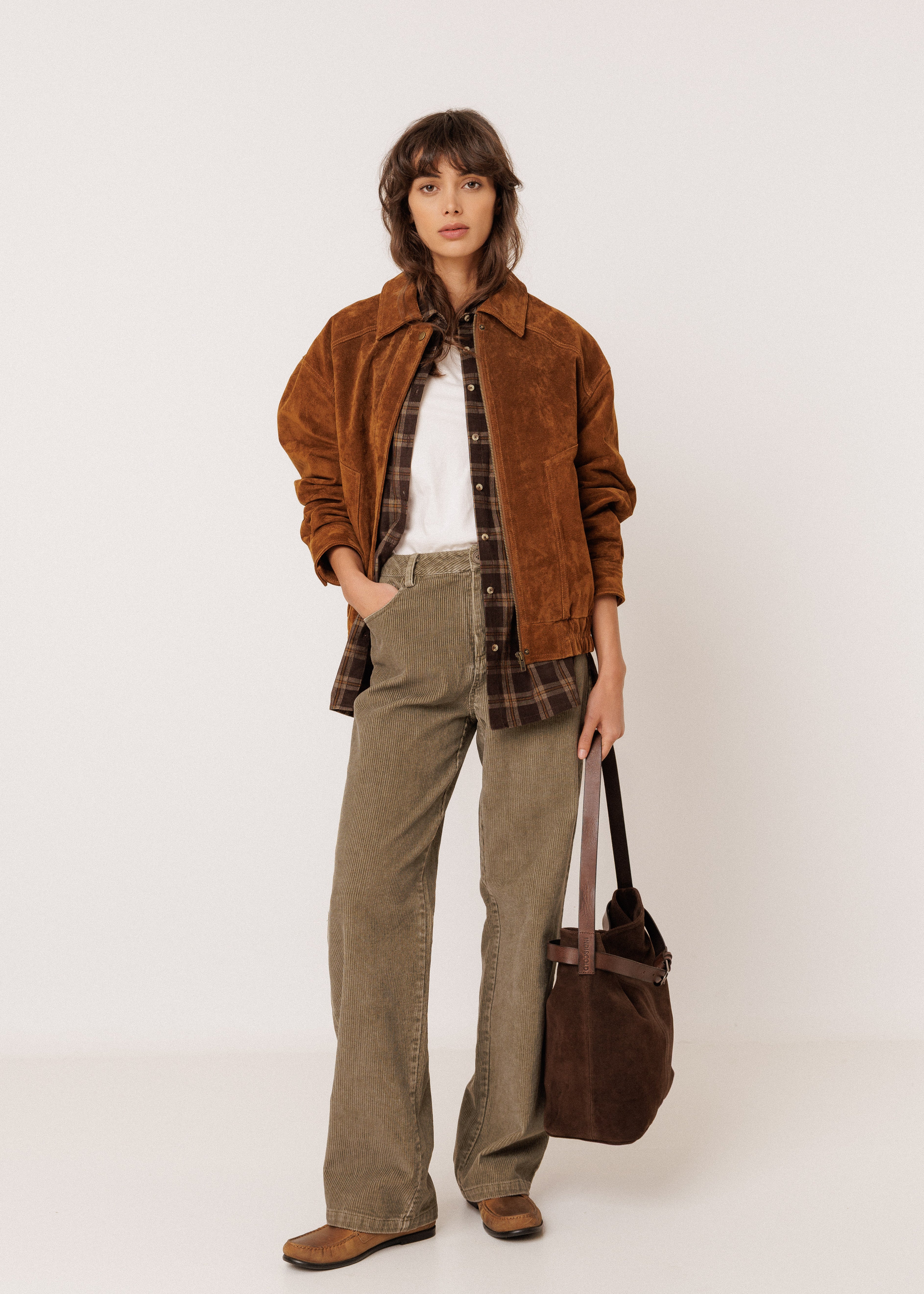 Indi & Cold - Indi&Cold Split-Suede Bag Chocolate -