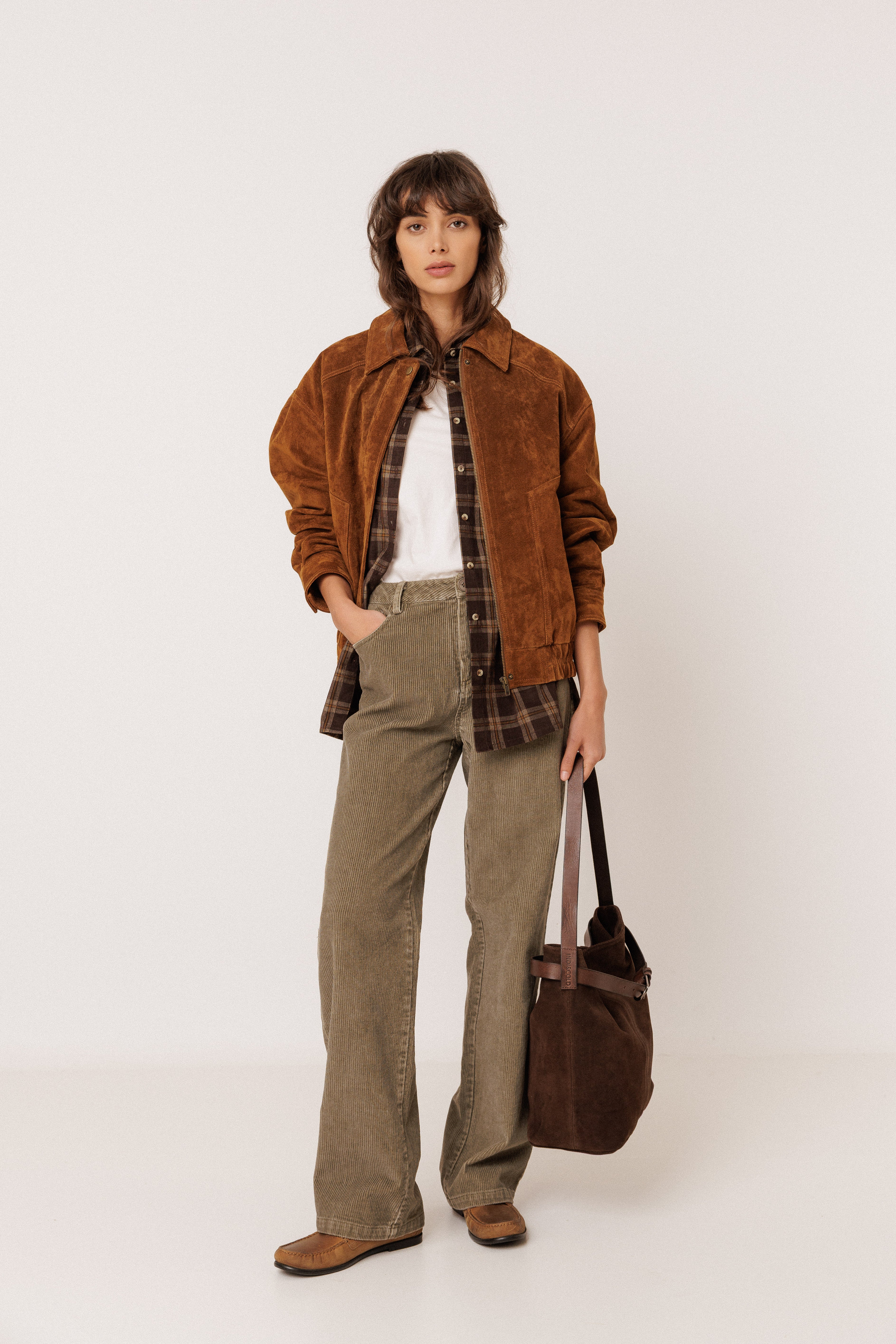 Indi & Cold - Split-Suede Bag – Chocolate -