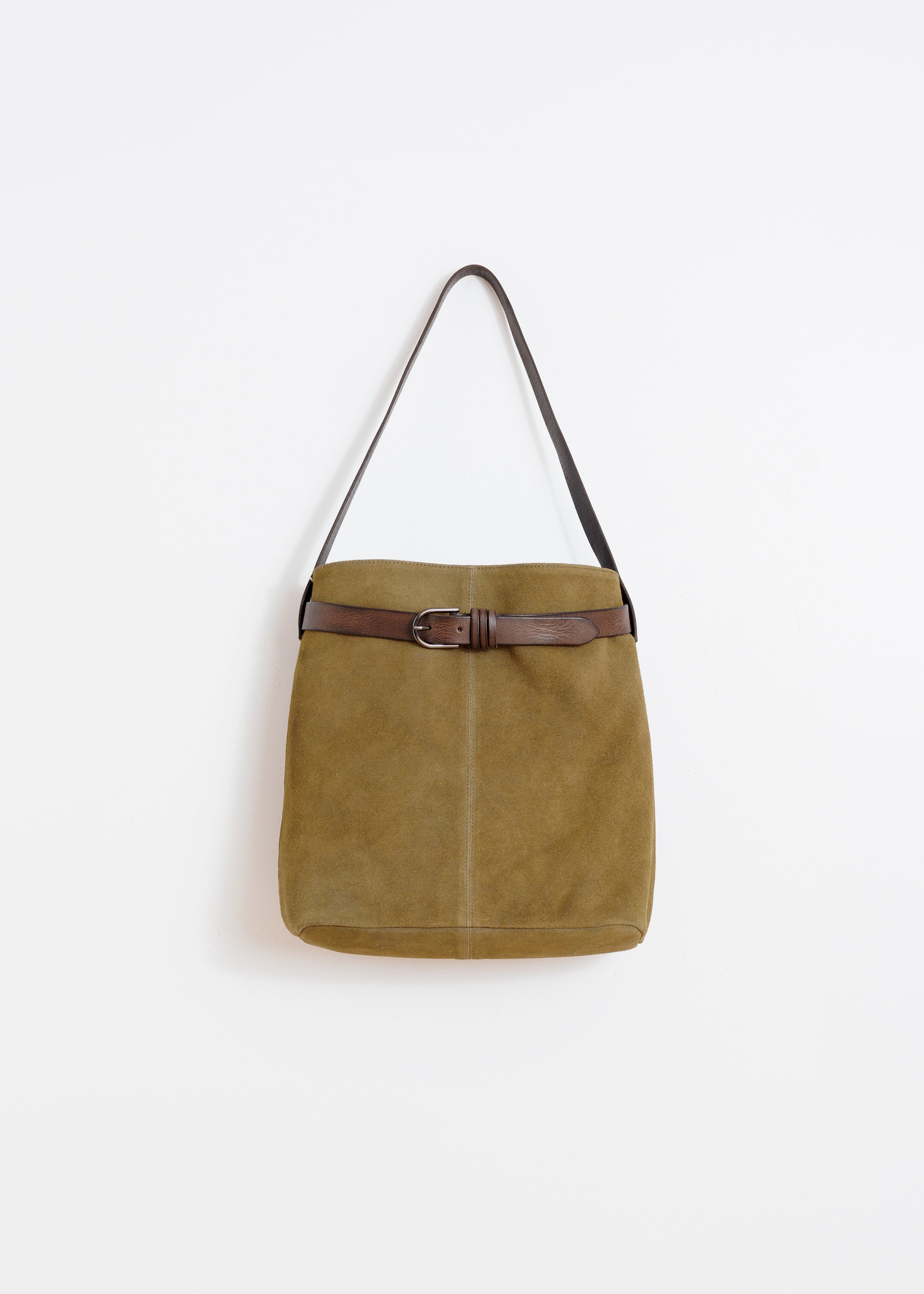 Indi & Cold - Indi&Cold Split-Suede Bag Safari Green -