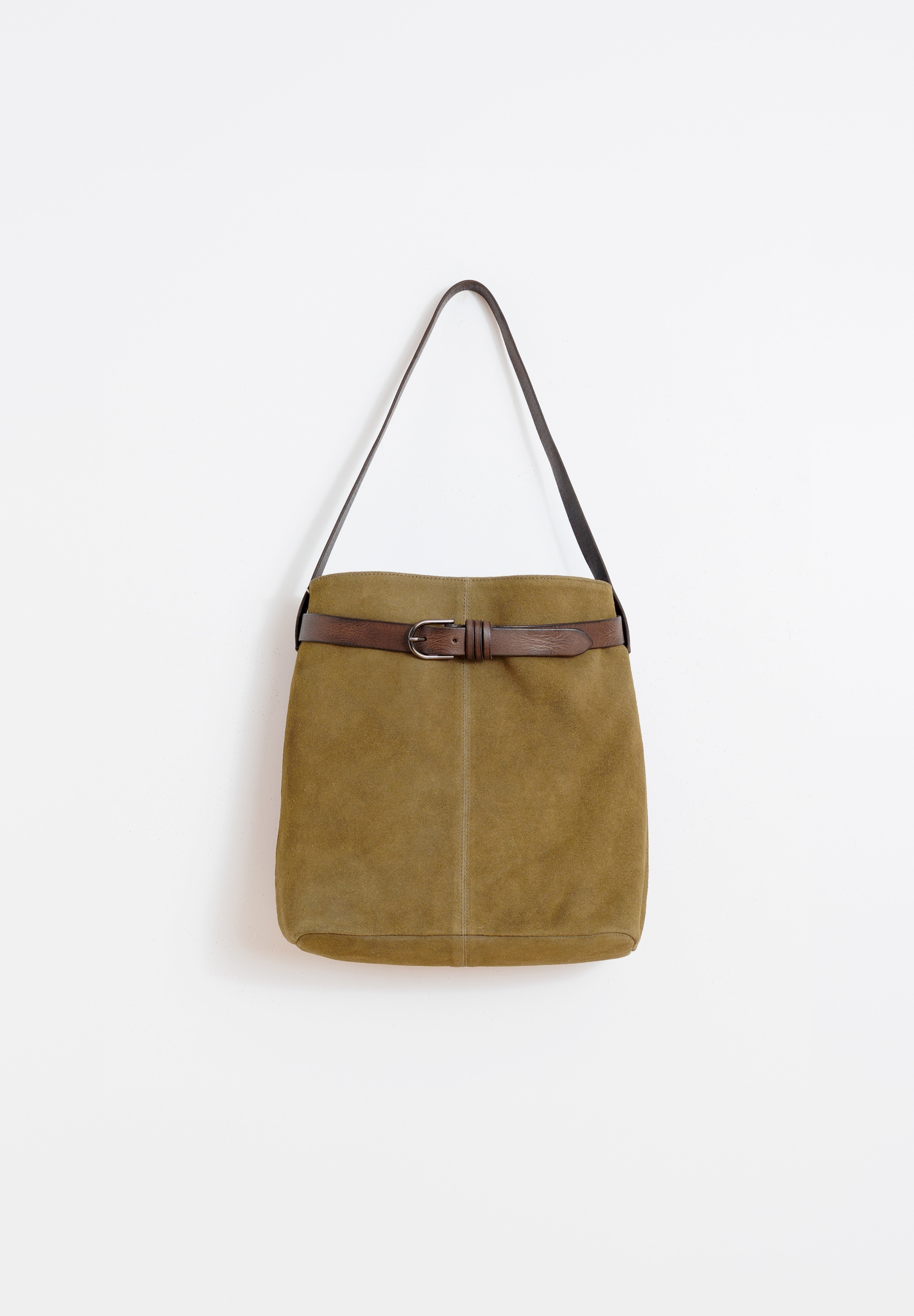 Indi & Cold - Split-Suede Bag – Safari Green -