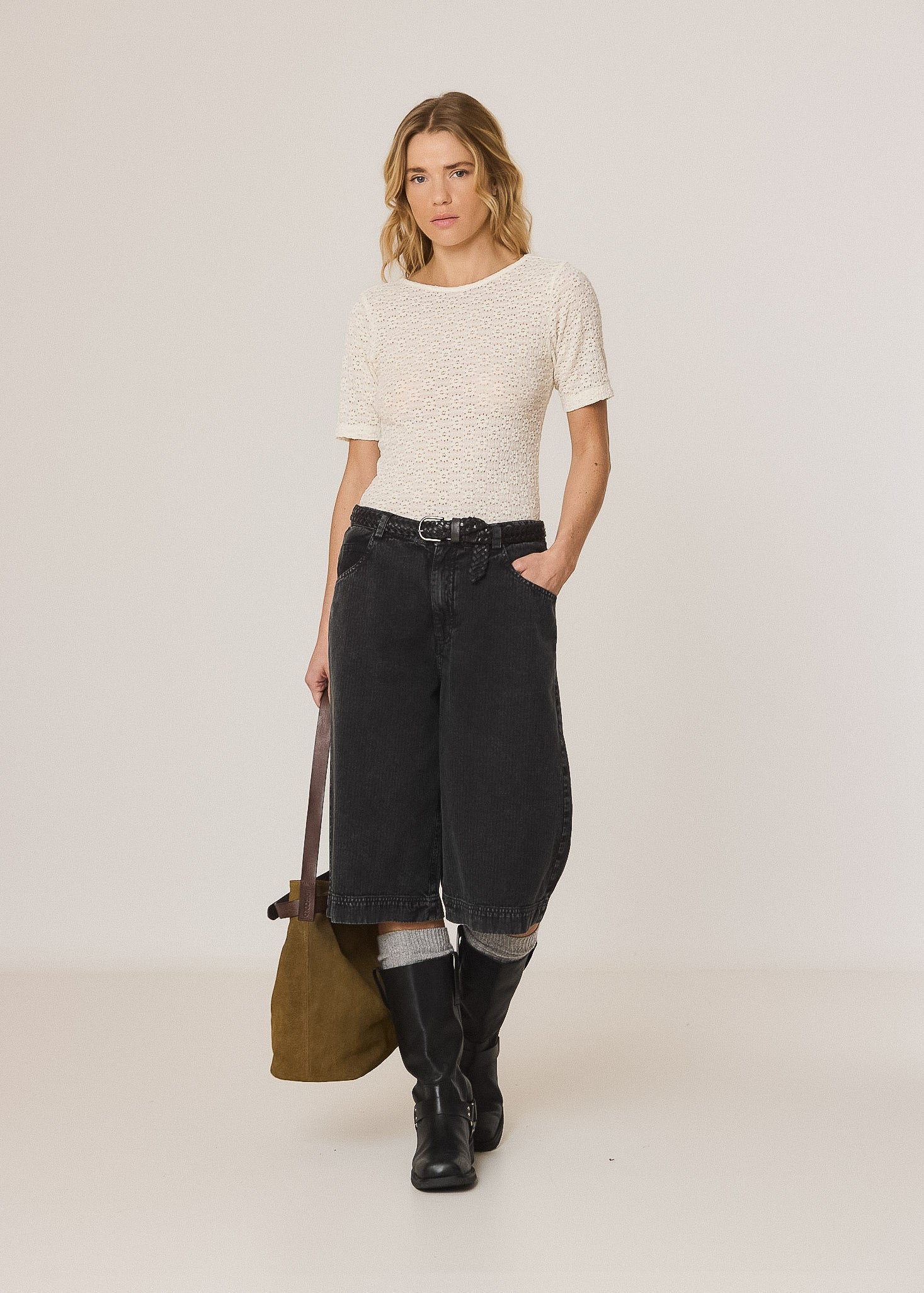 Indi & Cold - Indi&Cold Split-Suede Bag Safari Green -