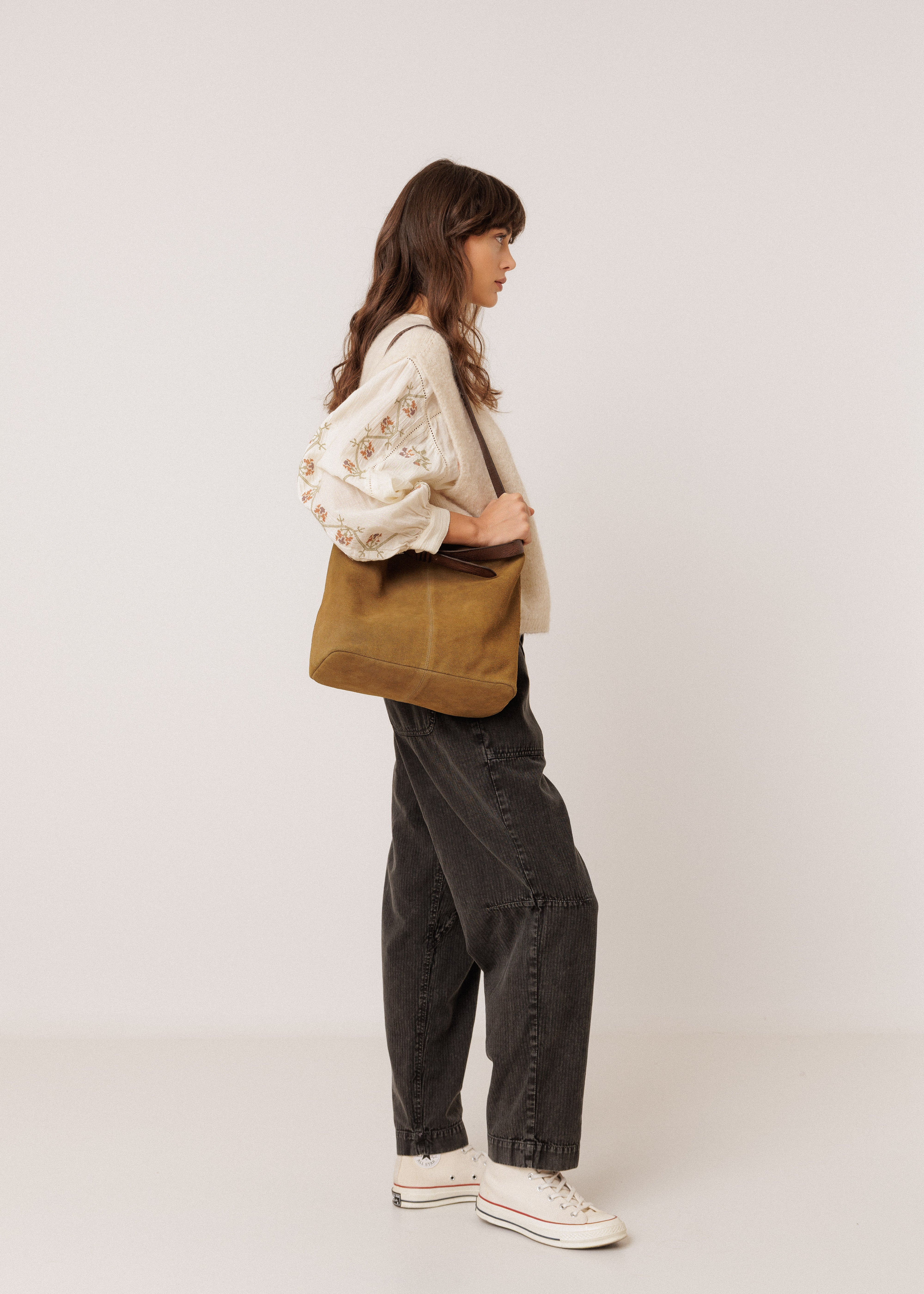 Indi & Cold - Indi&Cold Split-Suede Bag Safari Green -