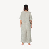 Pokoloko - Striped Crinkle Cotton Top -