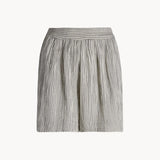 Striped Crinkle Cotton Shorts