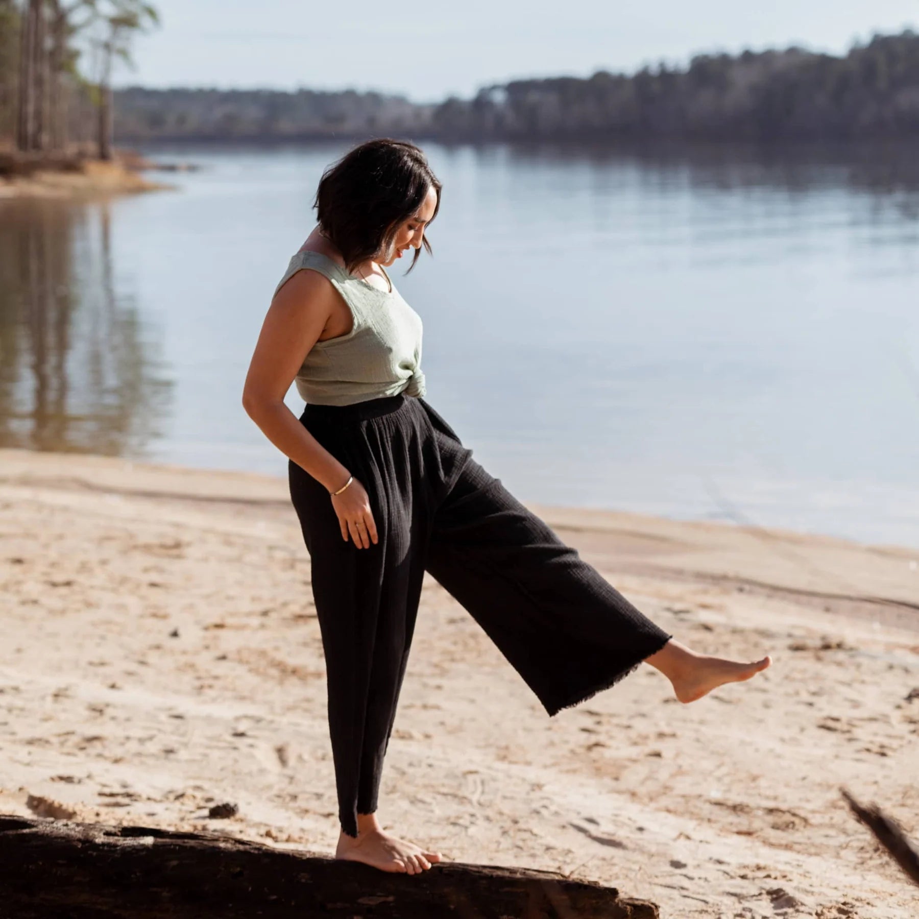 Pokoloko - Crinkle Palazzo Pants -