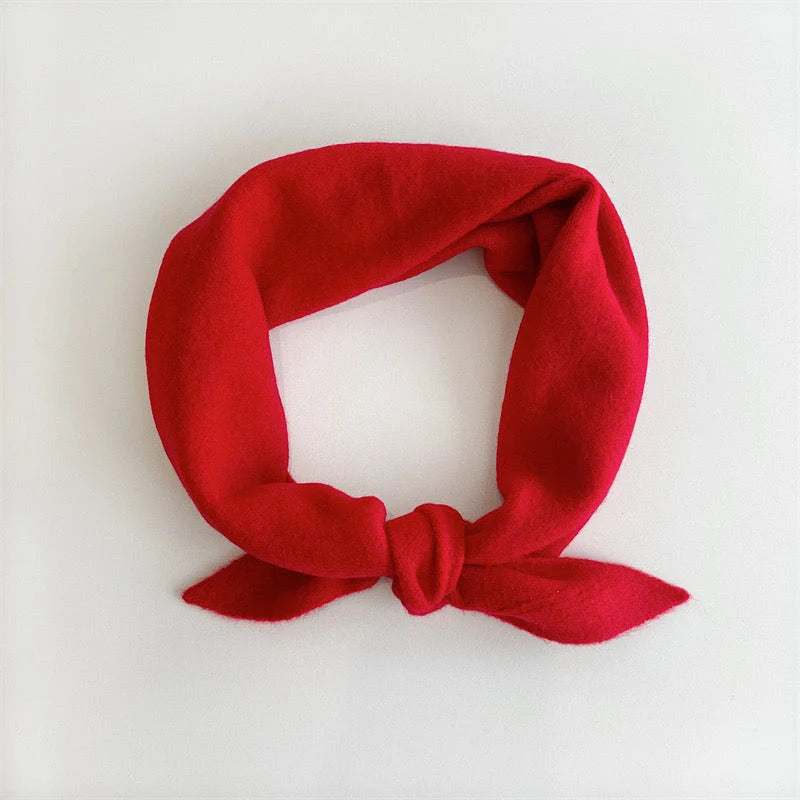Billy Bamboo - Fuzzy Wool Cravat Scarf – Red -