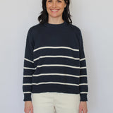 Sattva by Sarah - Crew Neck Sweater - Navy Cream