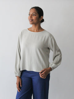 Sattva by Sarah - Boxy Blouse - Light Grey