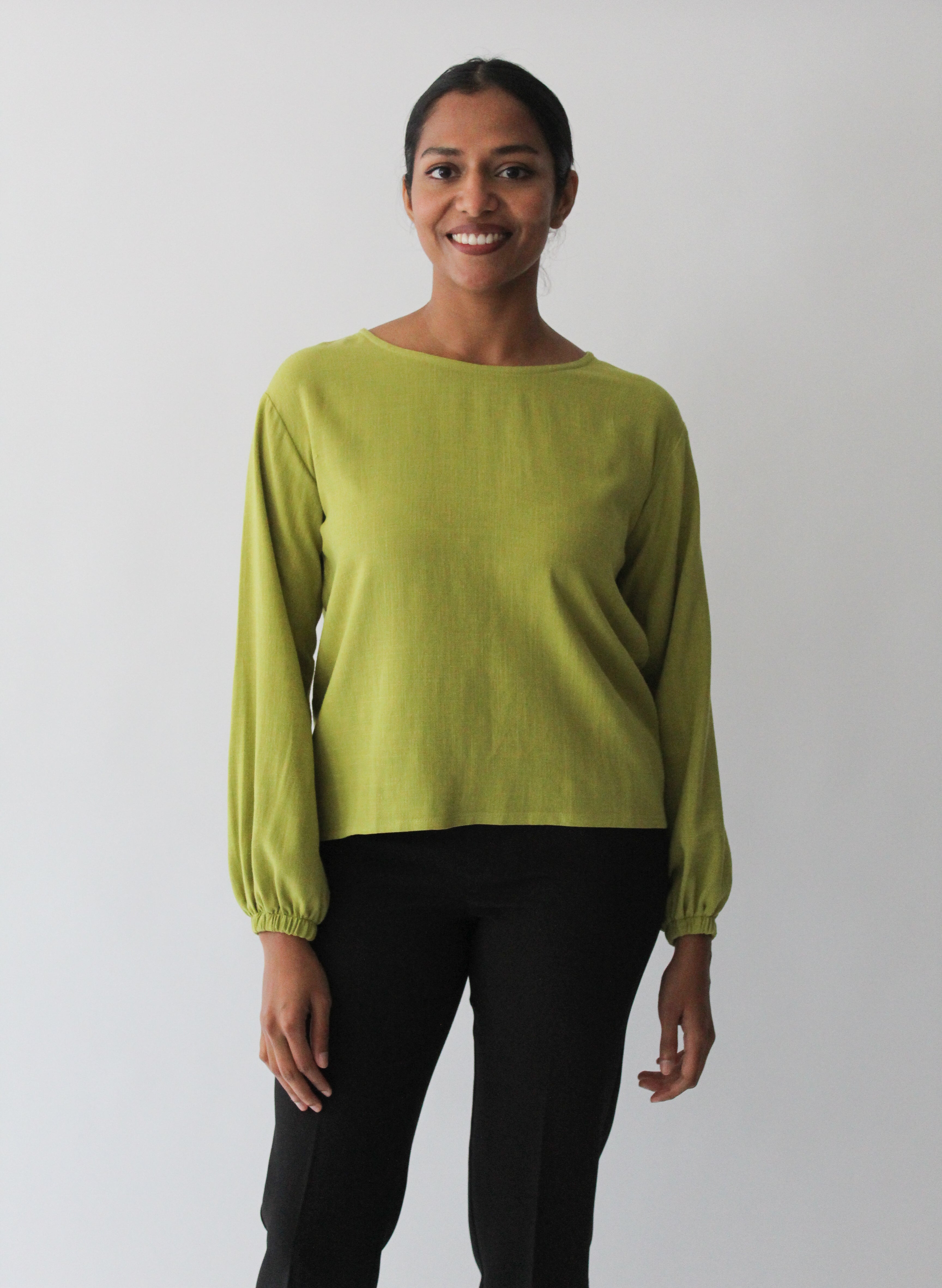 Sattva by Sarah - Boxy Blouse - Split Pea