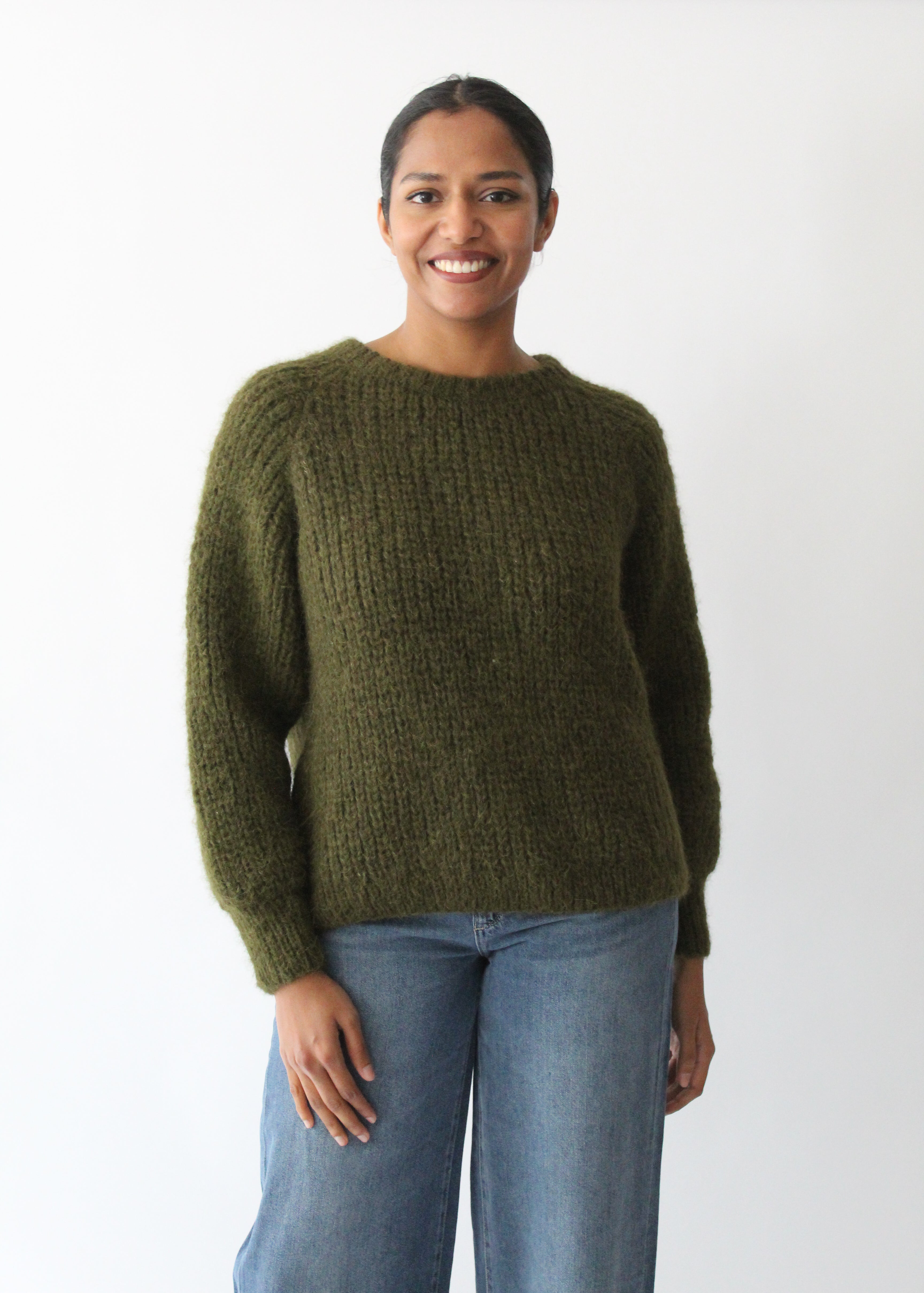 Sattva by Sarah - White Point Sweater - Green