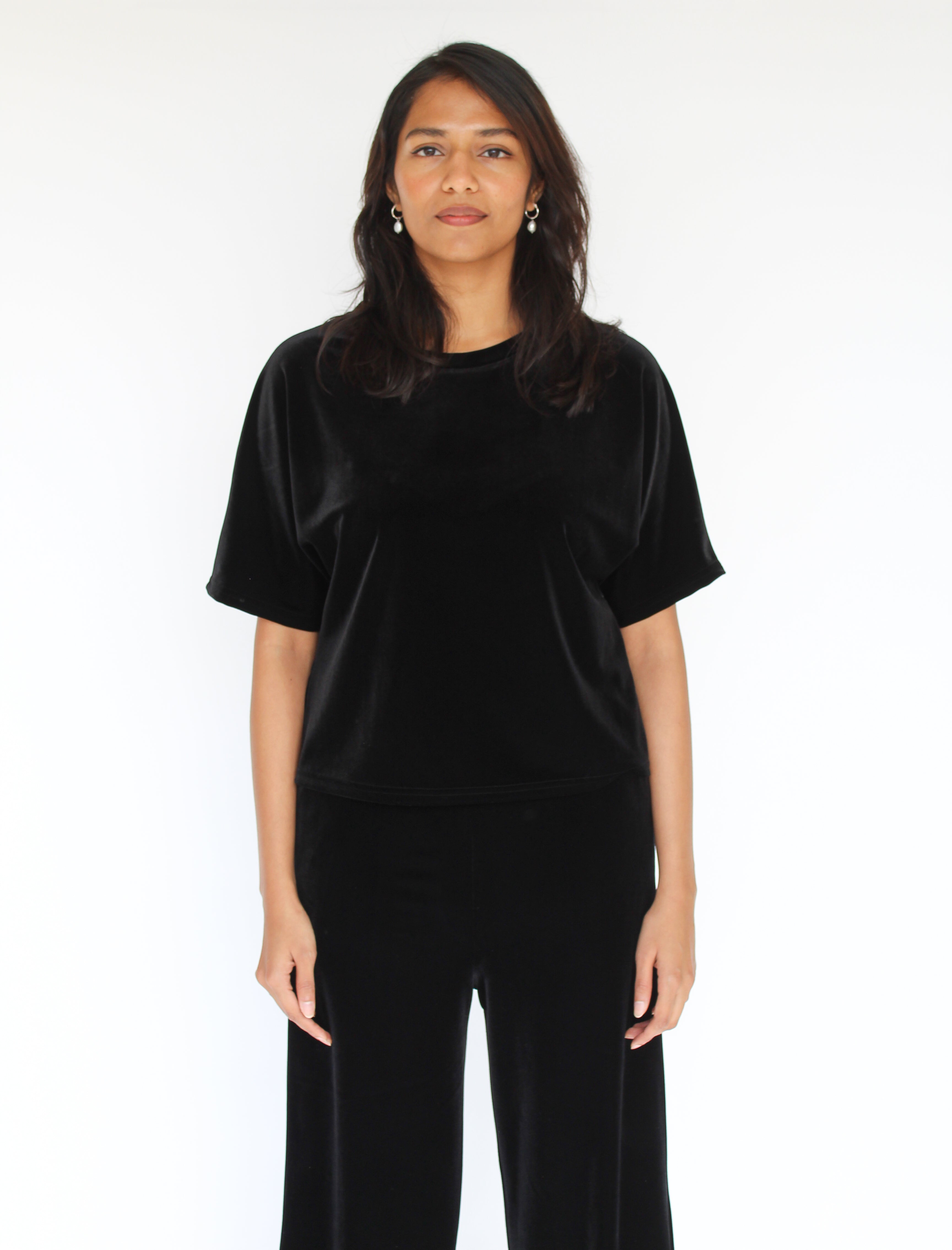 Sattva by Sarah - Velvet Everyday Crop Blouse -