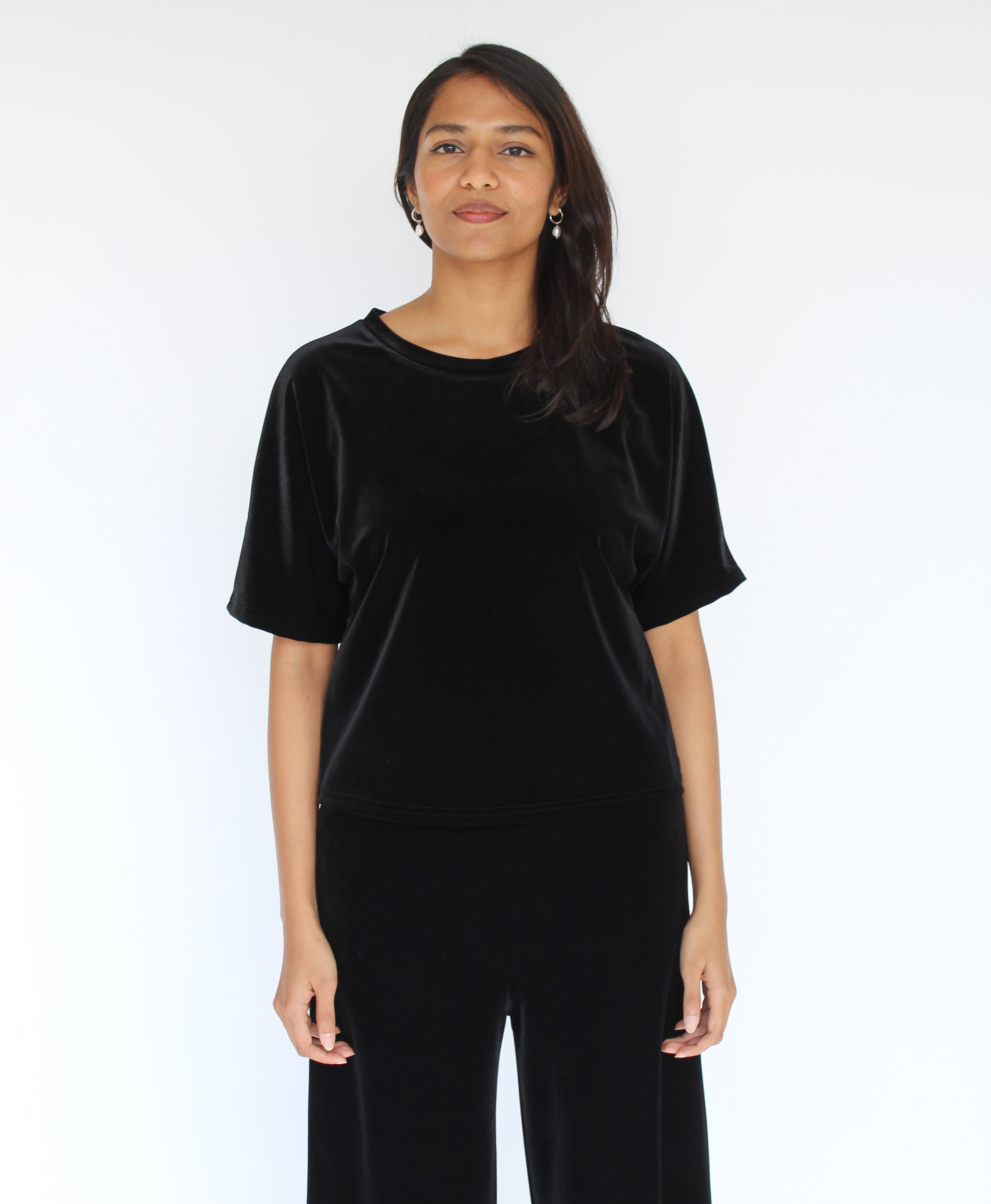Sattva by Sarah - Velvet Everyday Crop Blouse -