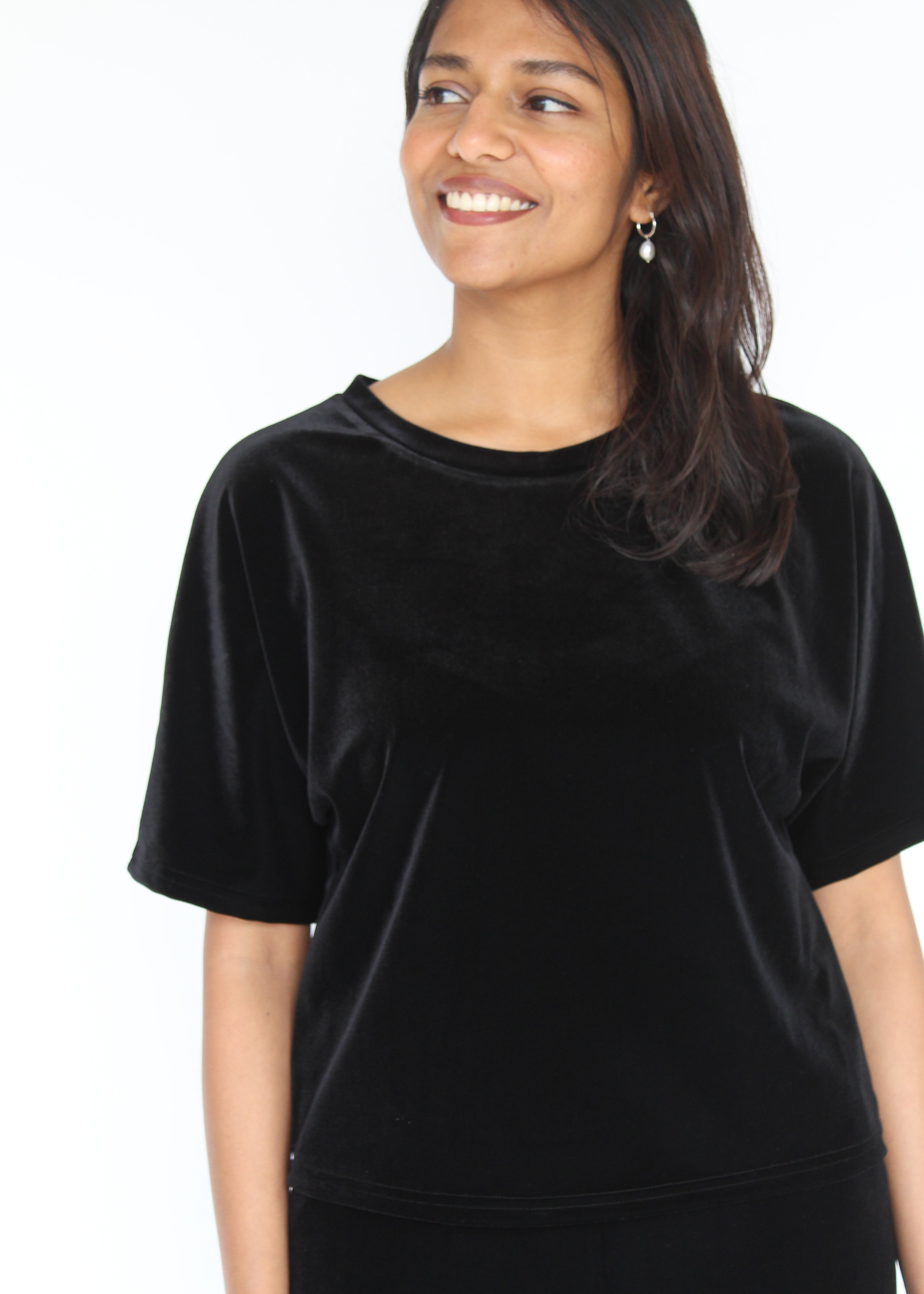 Sattva by Sarah - Velvet Everyday Crop Blouse -