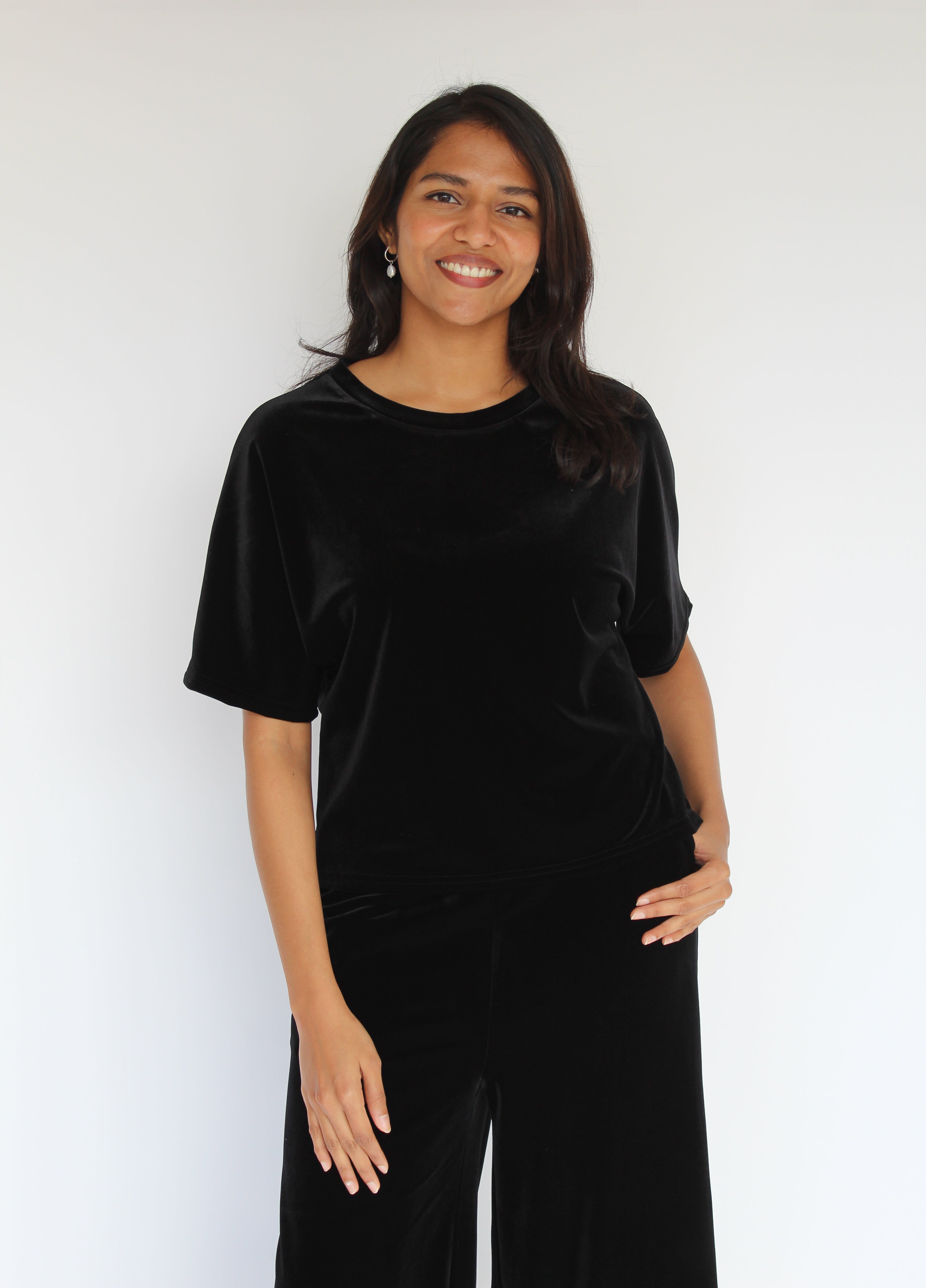 Sattva by Sarah - Velvet Everyday Crop Blouse -