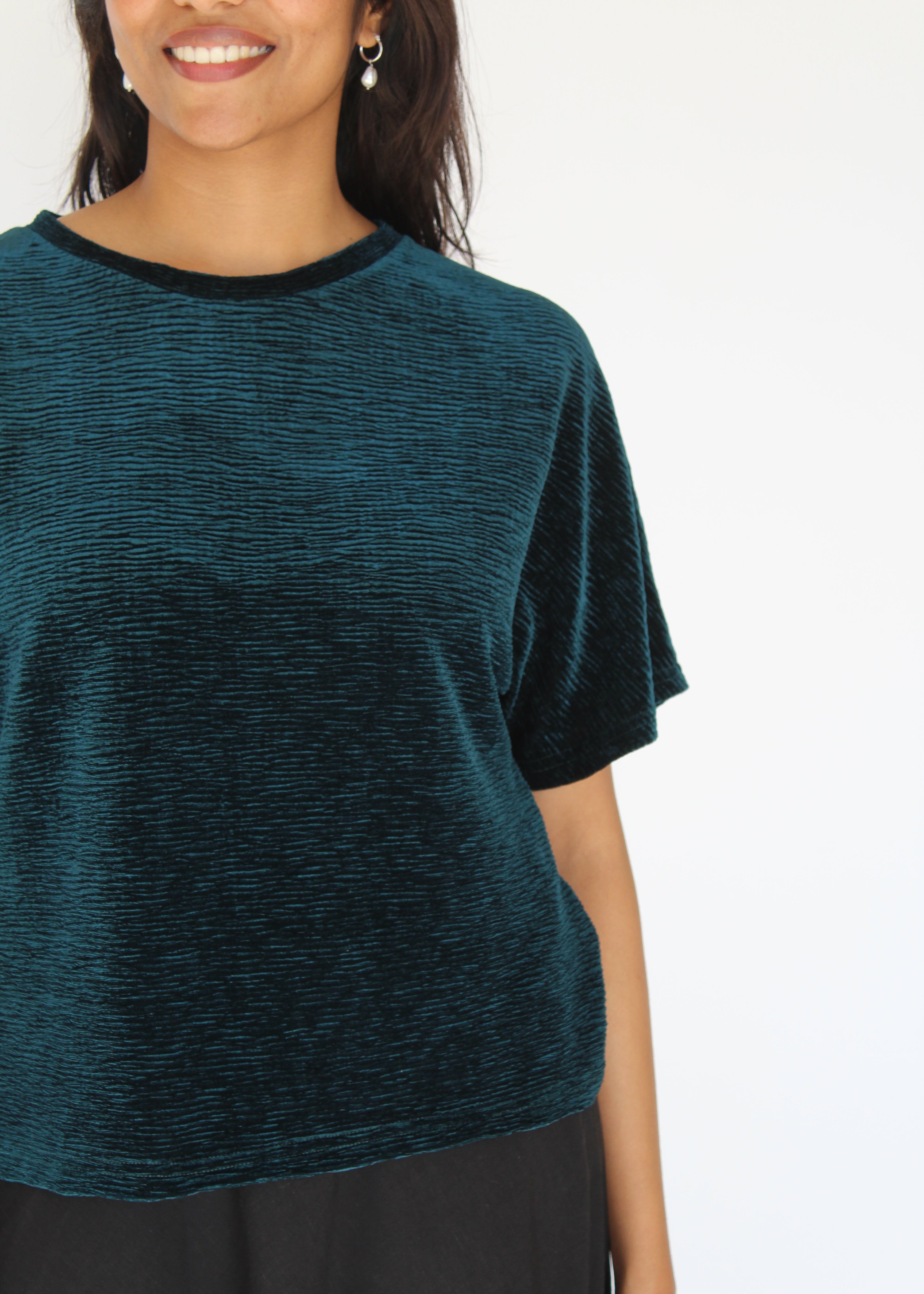 Sattva by Sarah - Velvet Everyday Crop Blouse -