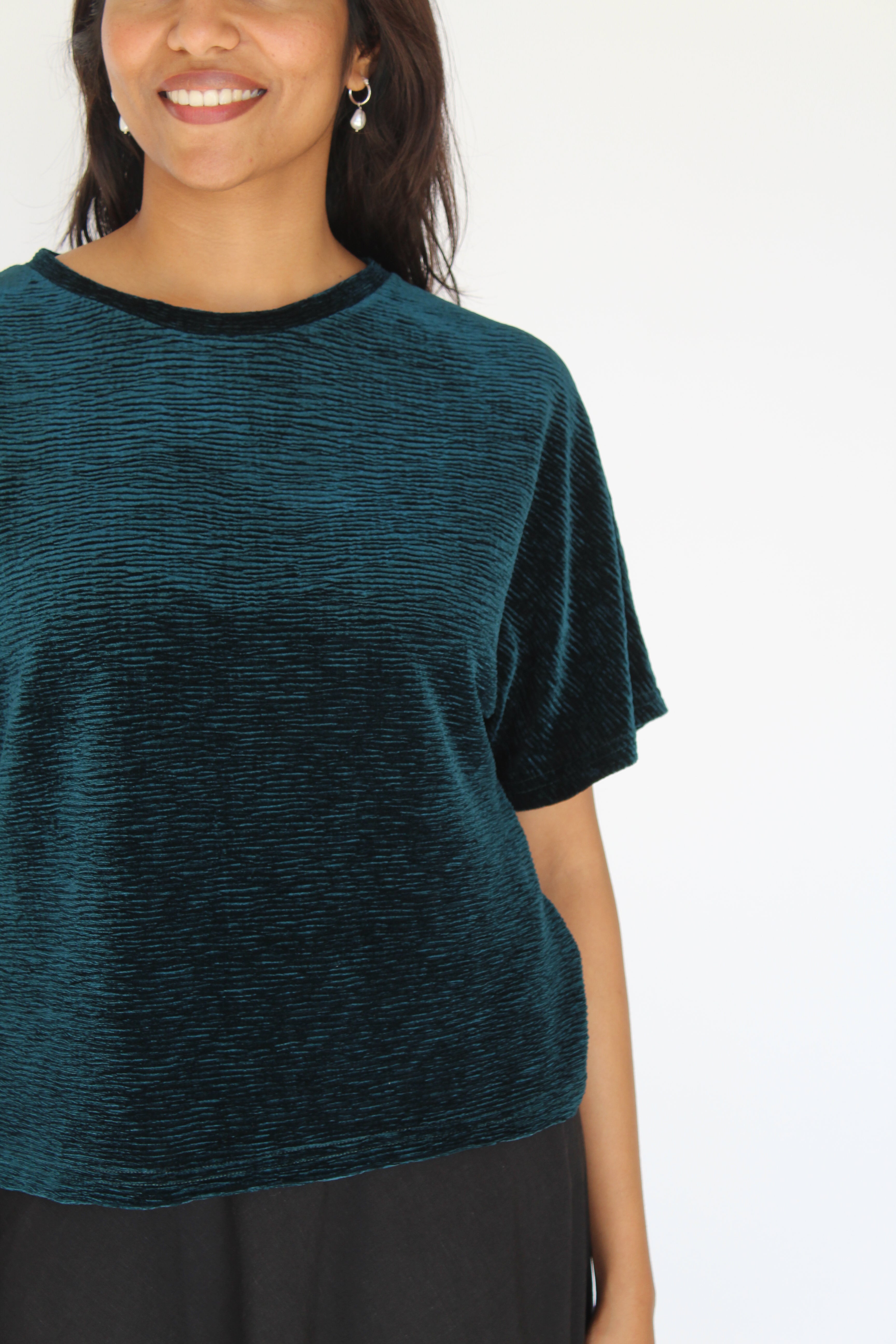 Sattva by Sarah - Velvet Everyday Crop Blouse -