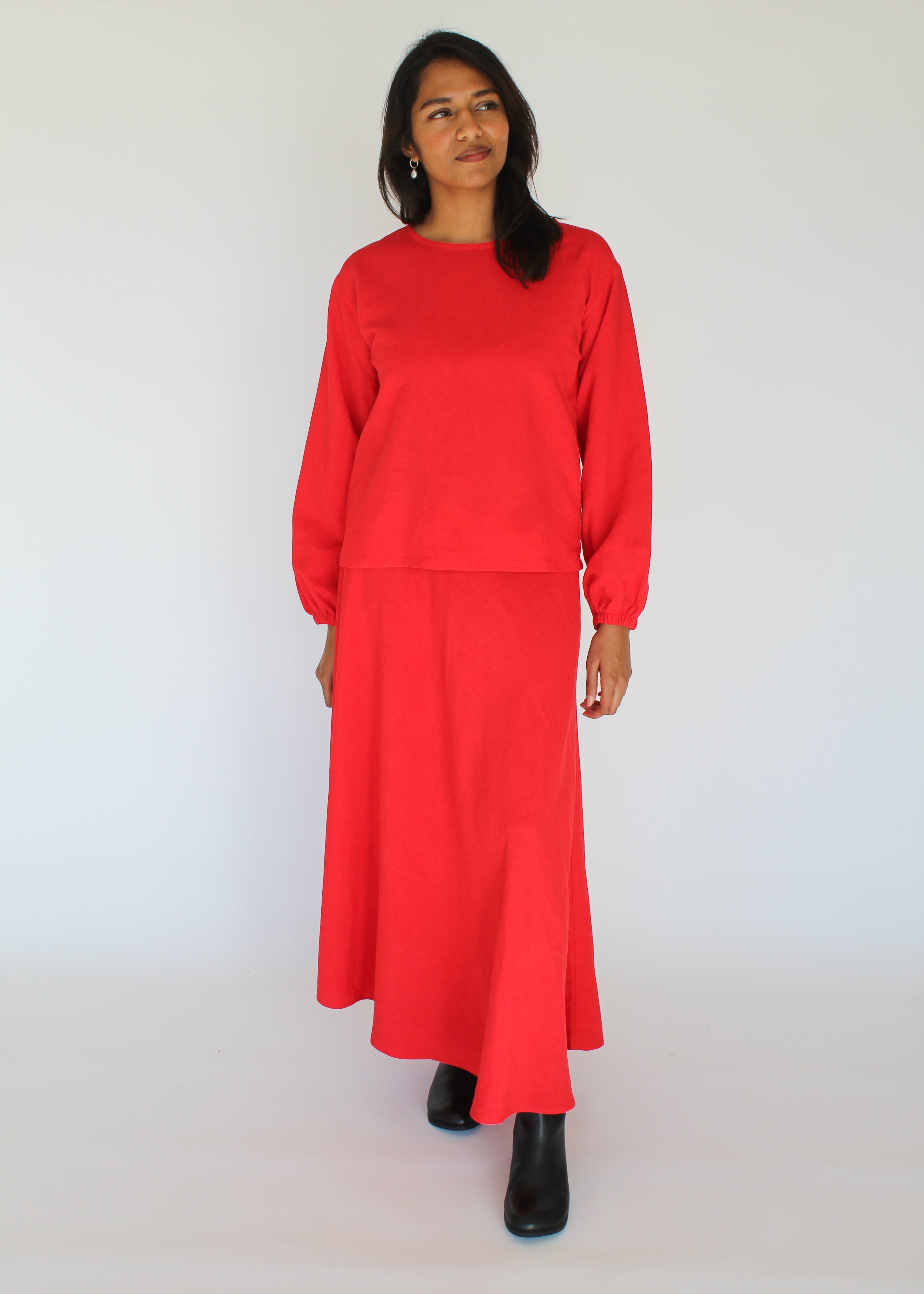Sattva by Sarah - Long Skirt - Fire Red