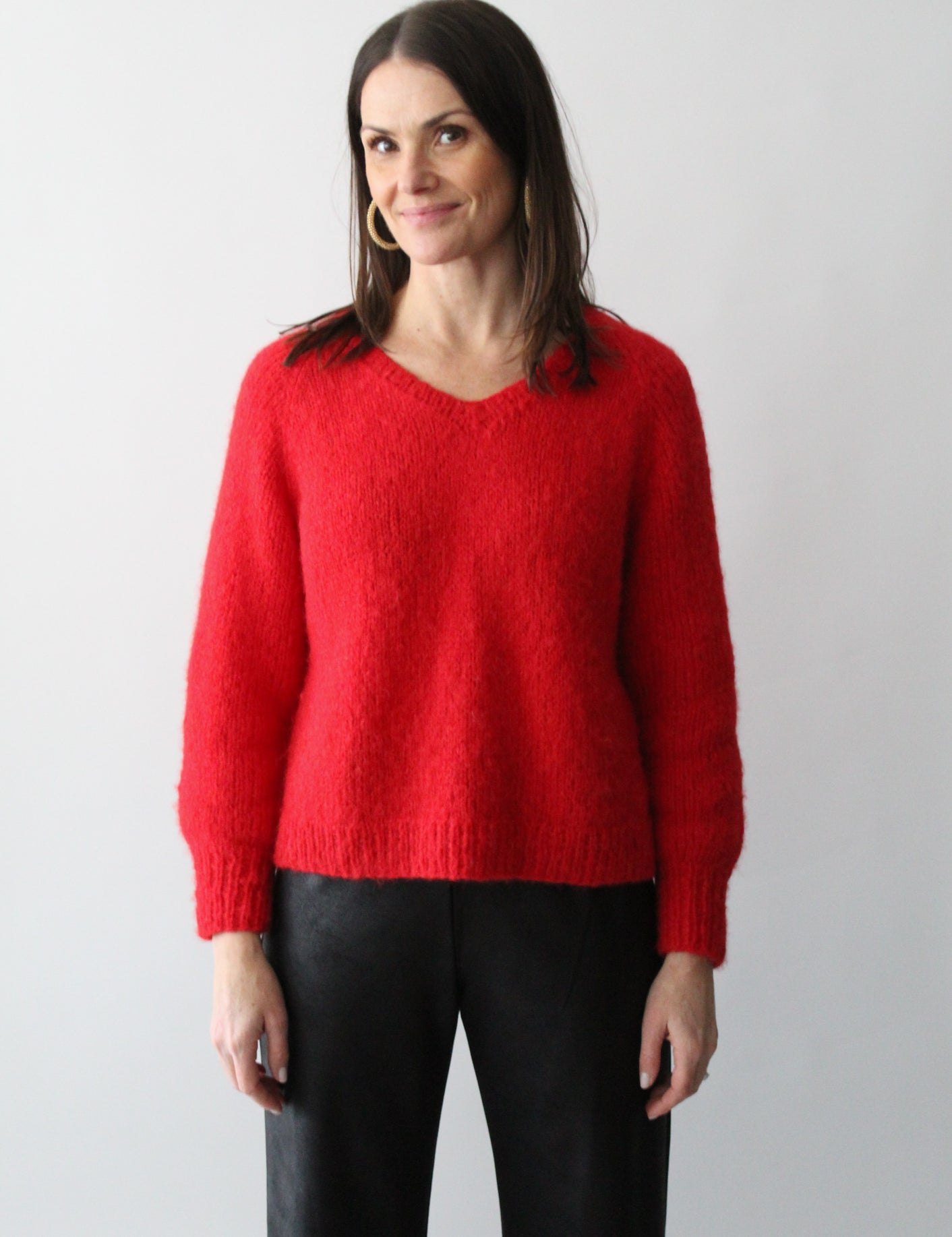 Sattva by Sarah - Lulu V-Neck Sweater - Red