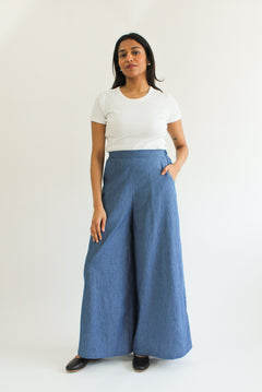 Sattva by Sarah - Denim Flowy Pant - Medium Wash