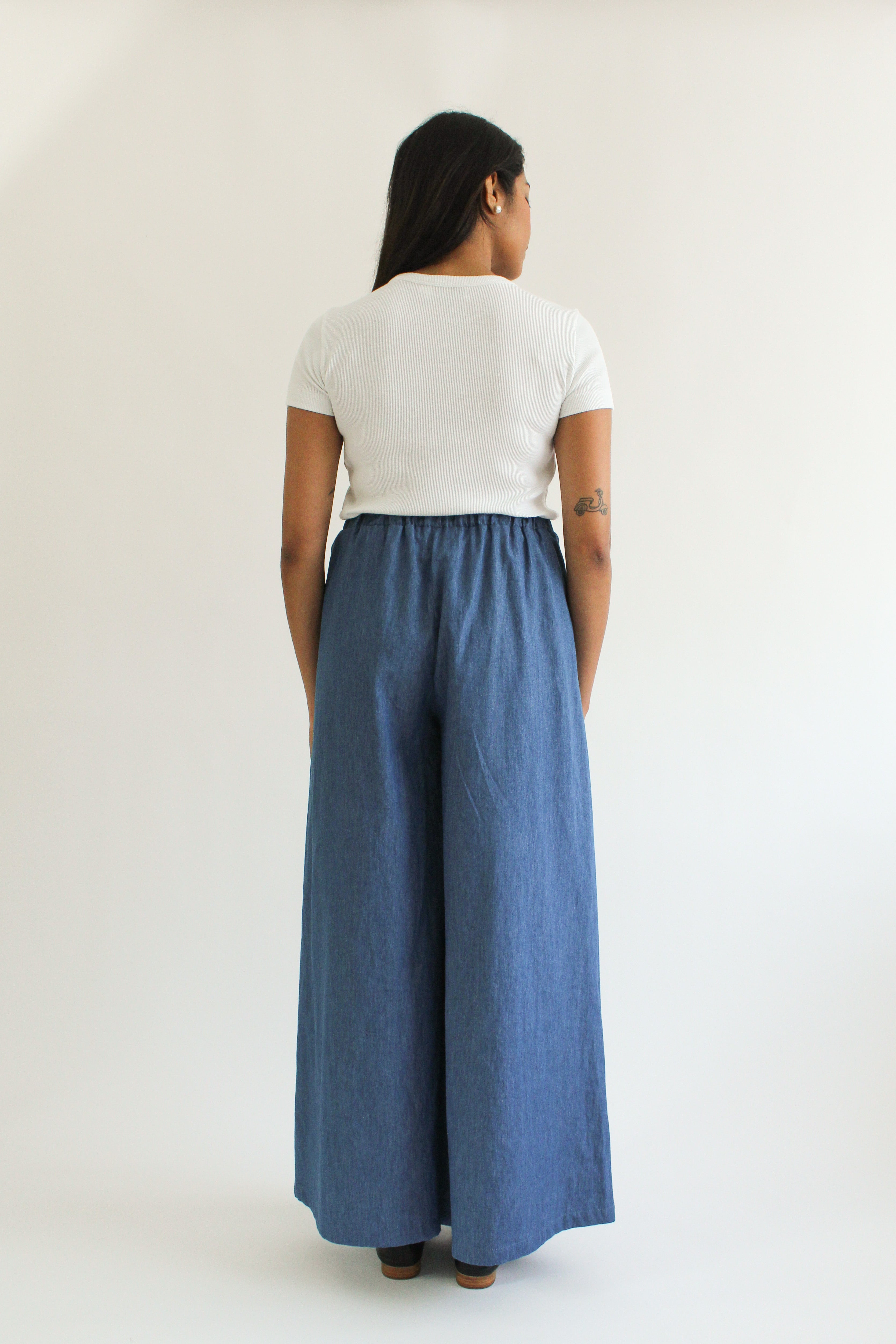 Sattva by Sarah - Denim Flowy Pant -