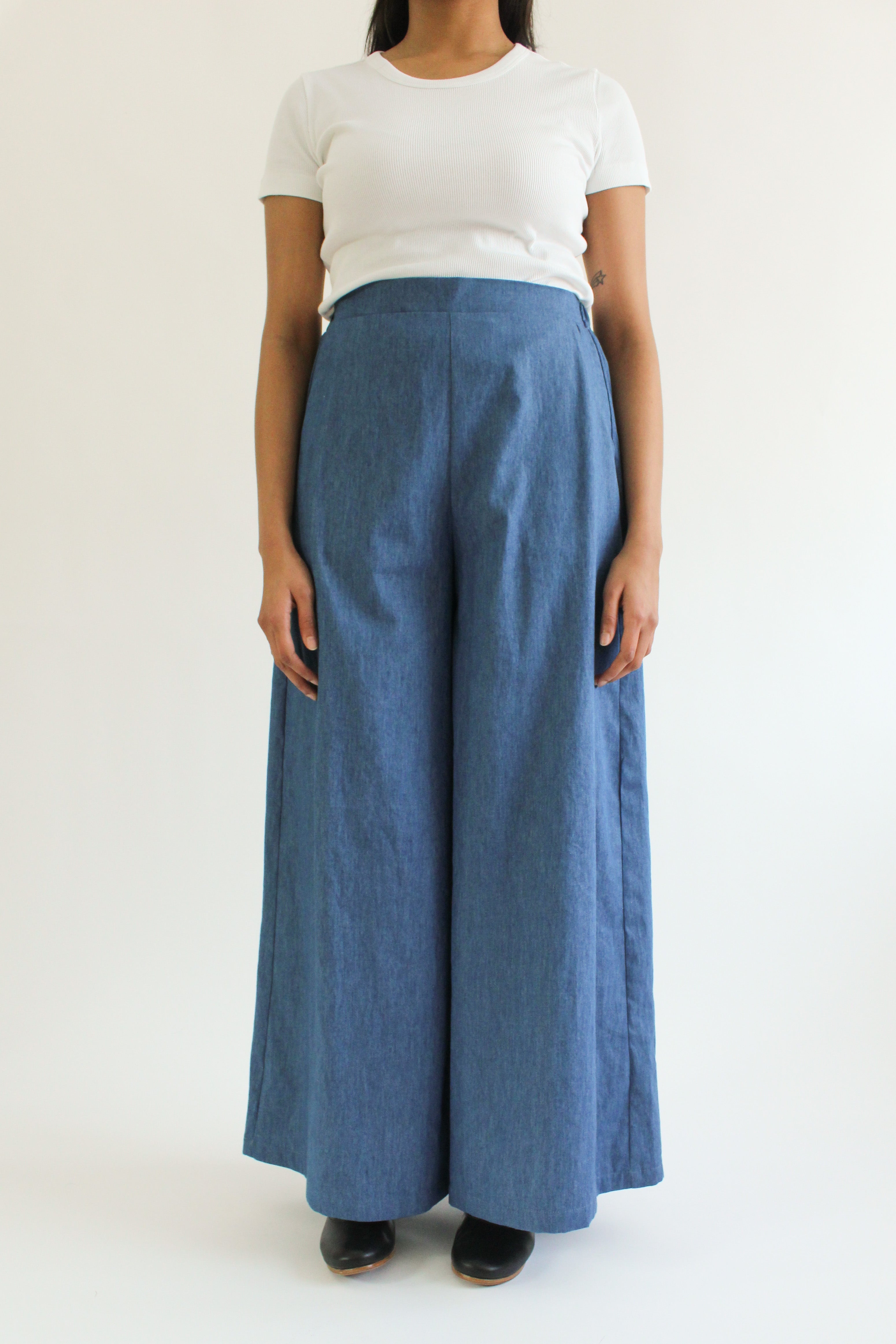 Sattva by Sarah - Denim Flowy Pant -