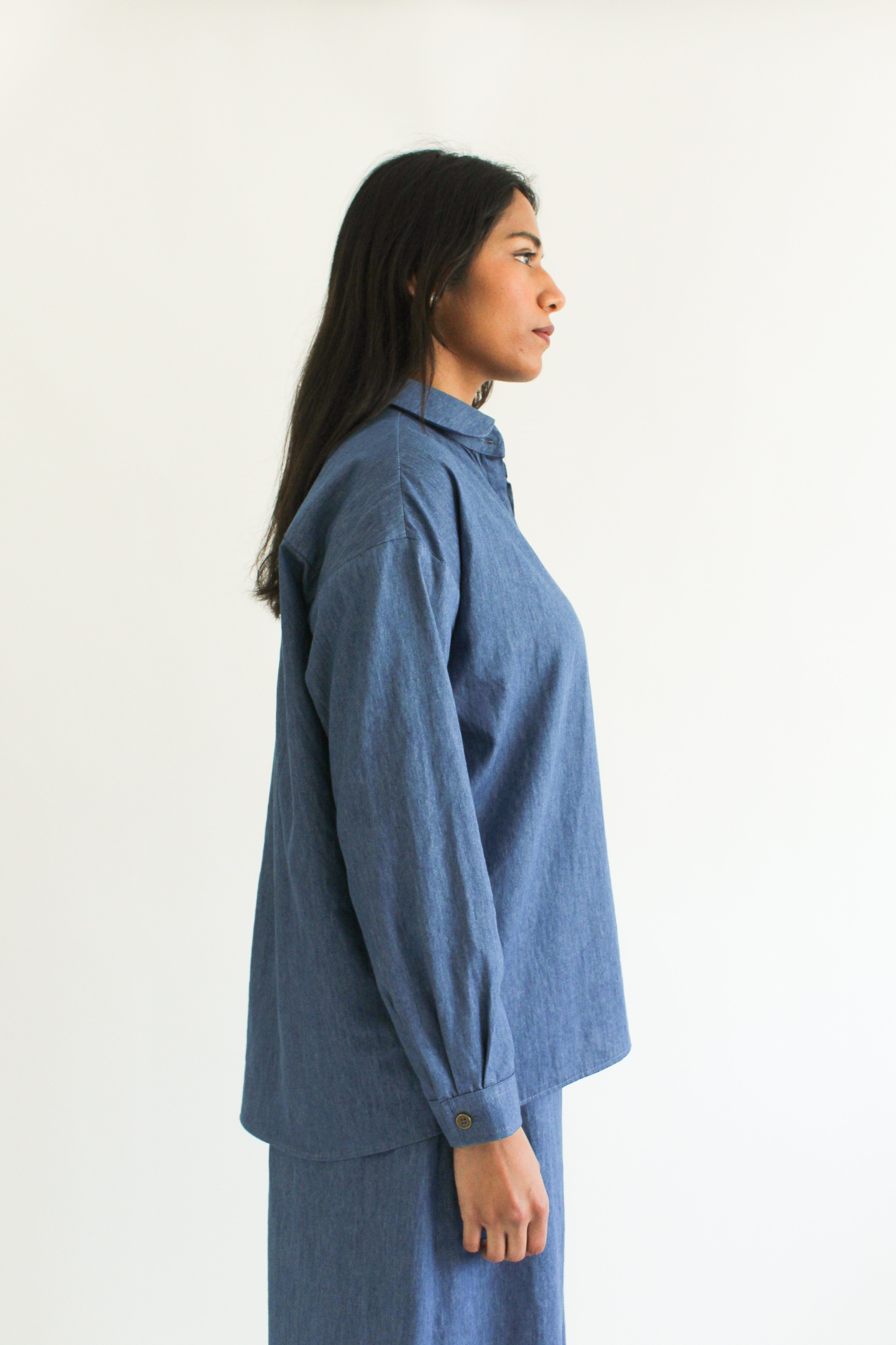Sattva by Sarah - Denim Collar Blouse -