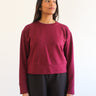 Sattva by Sarah - Boyfriend Crop Sweatshirt - Merlot
