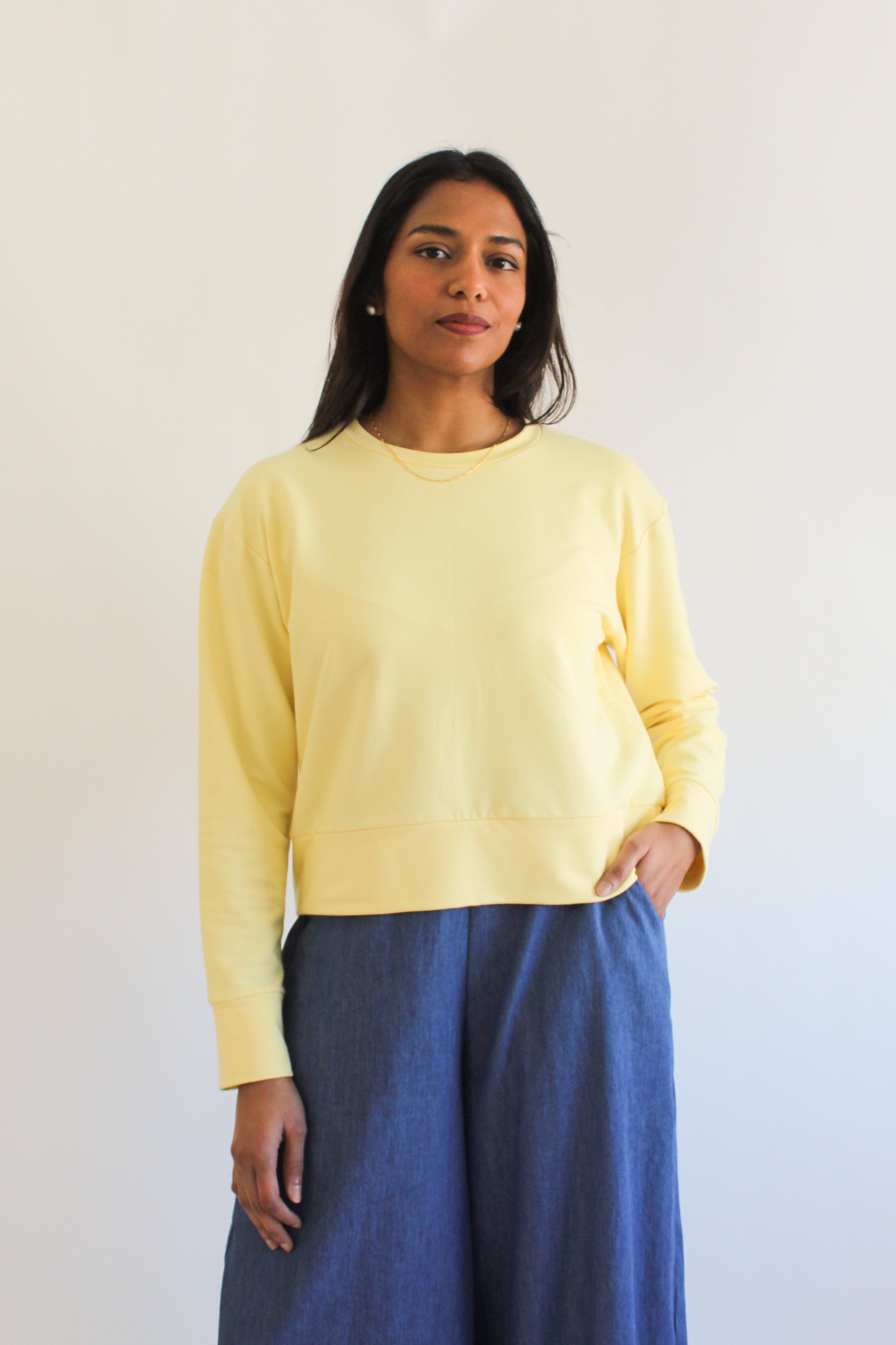 Sattva by Sarah - Boyfriend Crop Sweatshirt - Lemonade