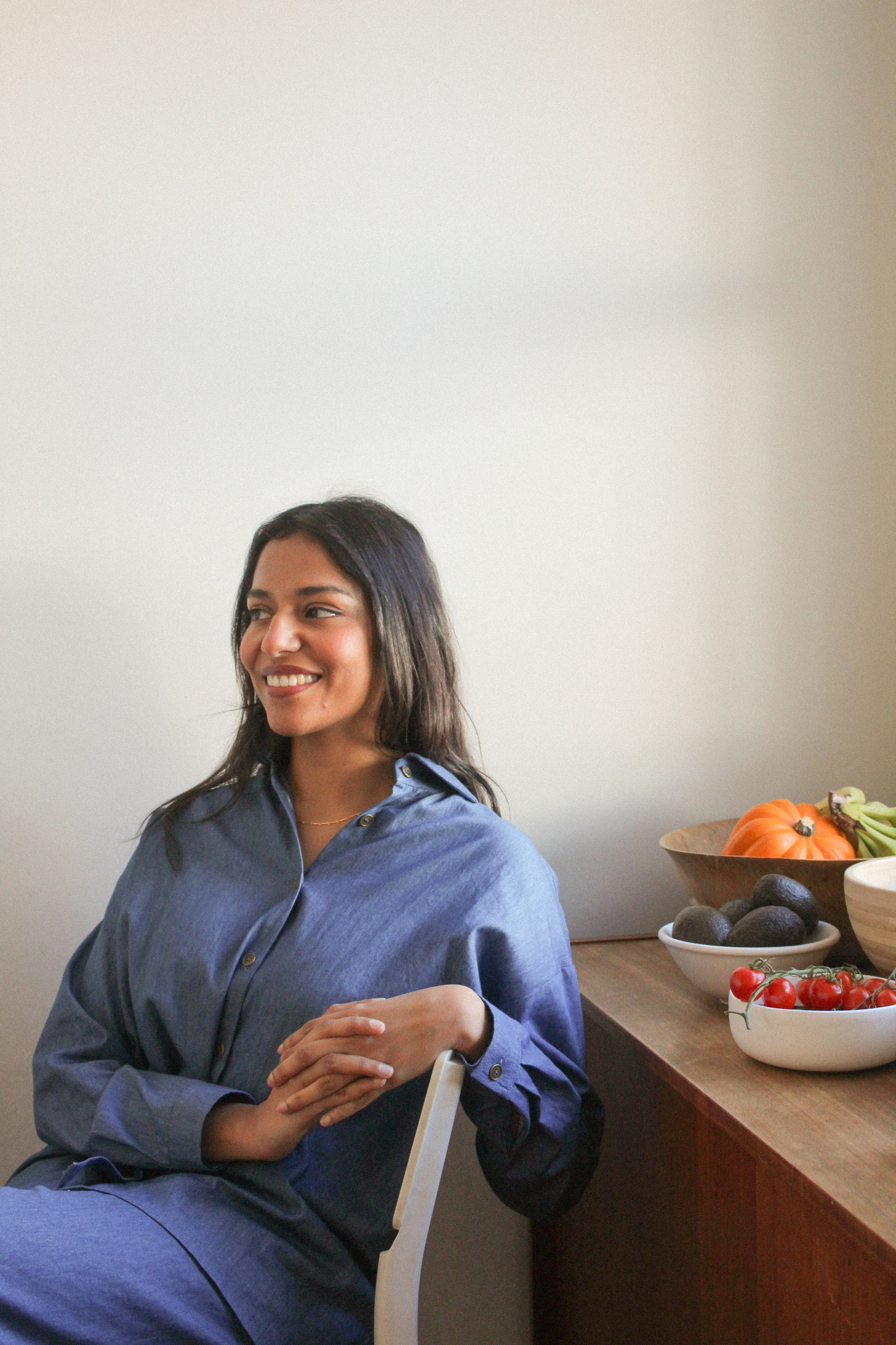 Sattva by Sarah - Denim Collar Blouse -