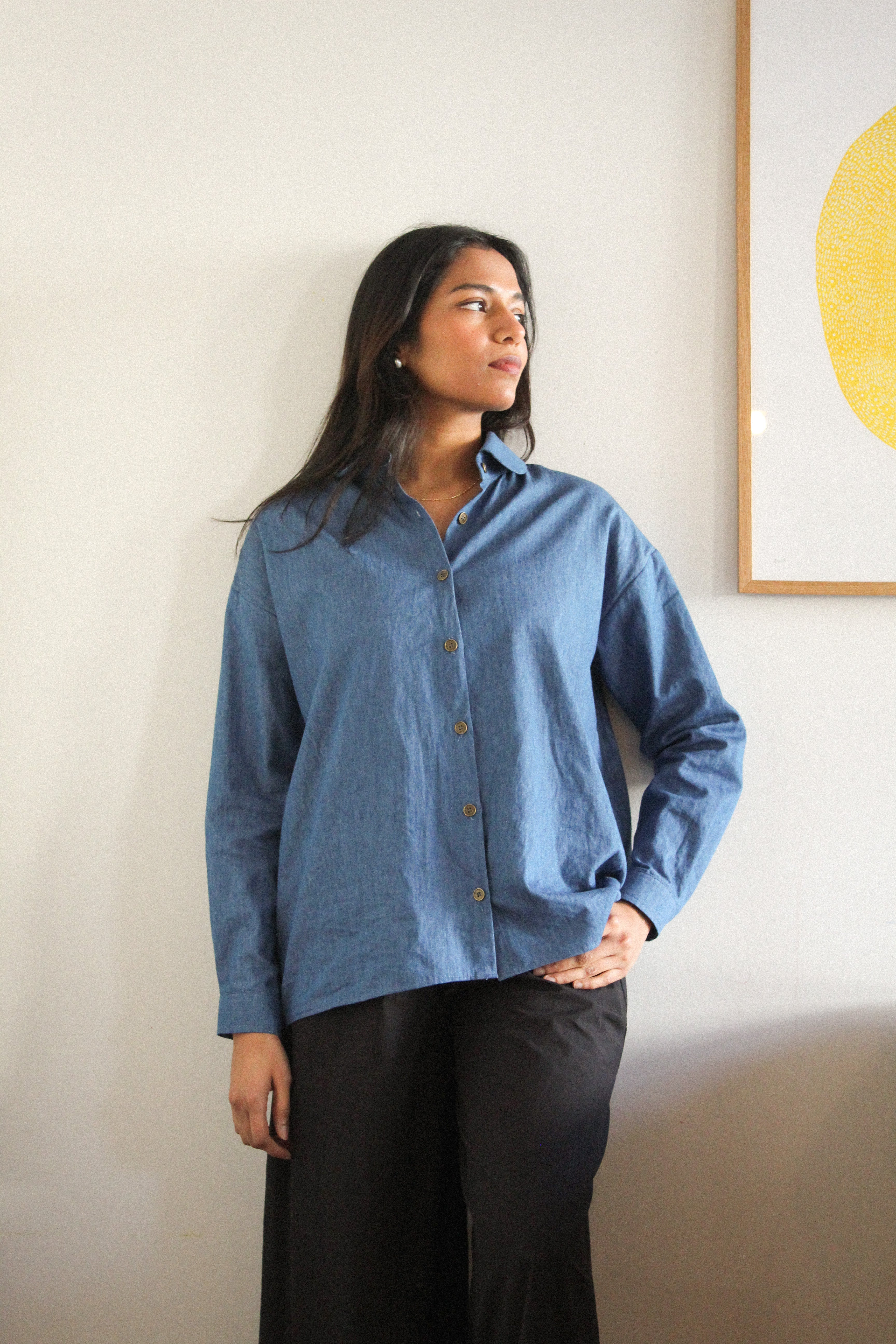 Sattva by Sarah - Denim Collar Blouse -