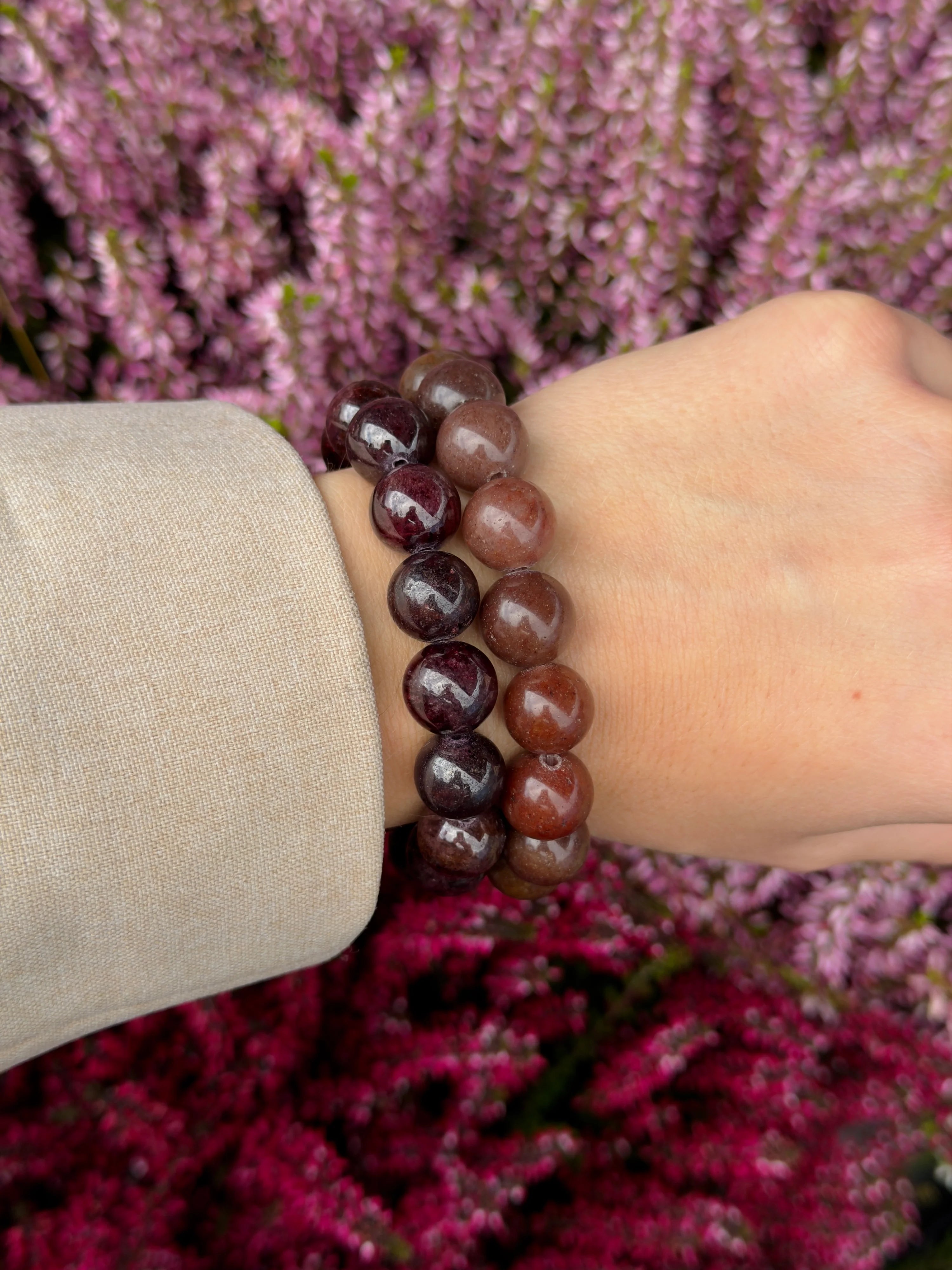 Soi - Chunky Garnet Stretch Bracelet -