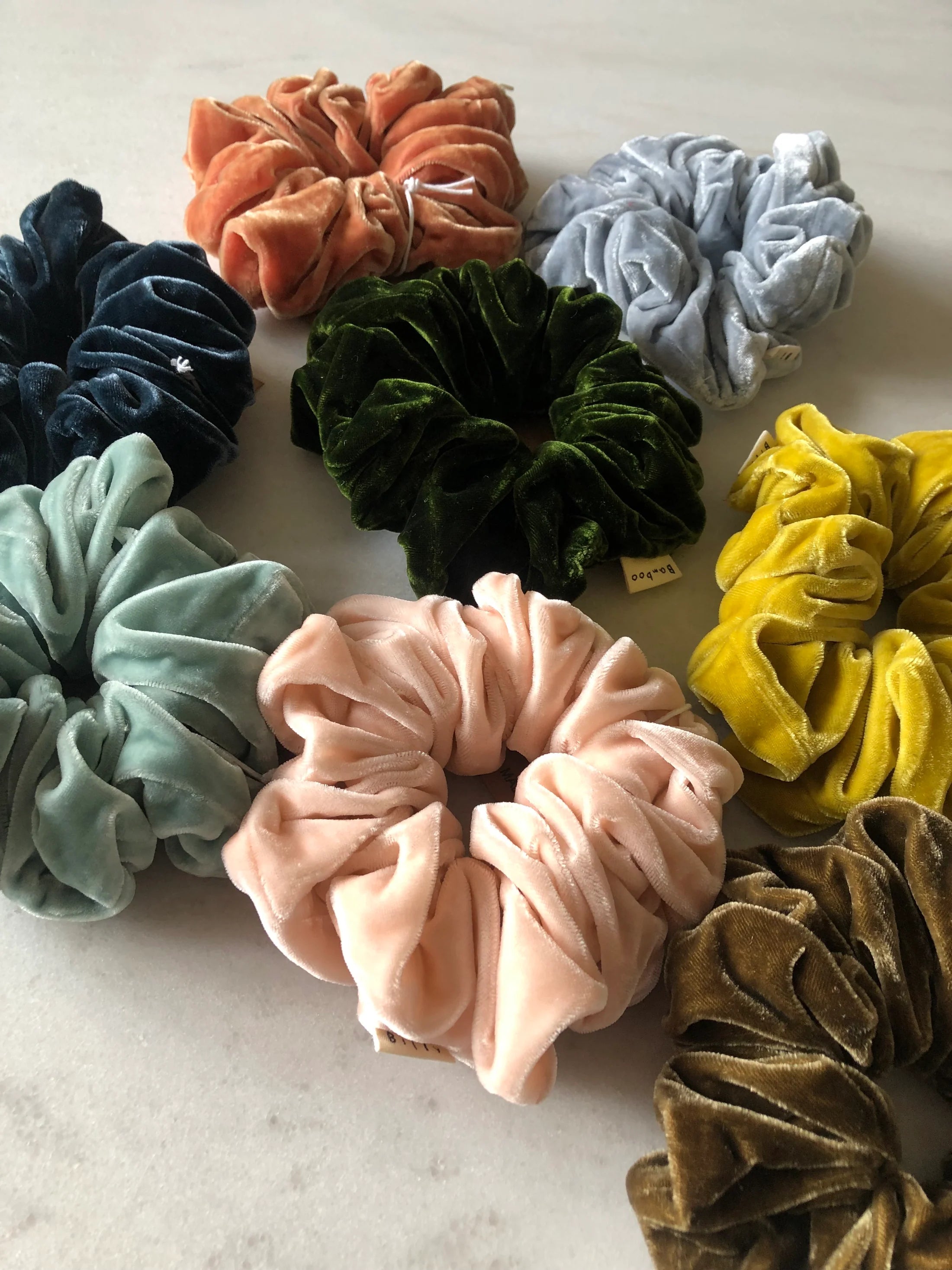 Billy Bamboo - Silk Velvet Scrunchie – Deep Sea -