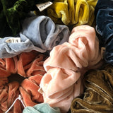 Billy Bamboo - Silk Velvet Scrunchie – Deep Sea -