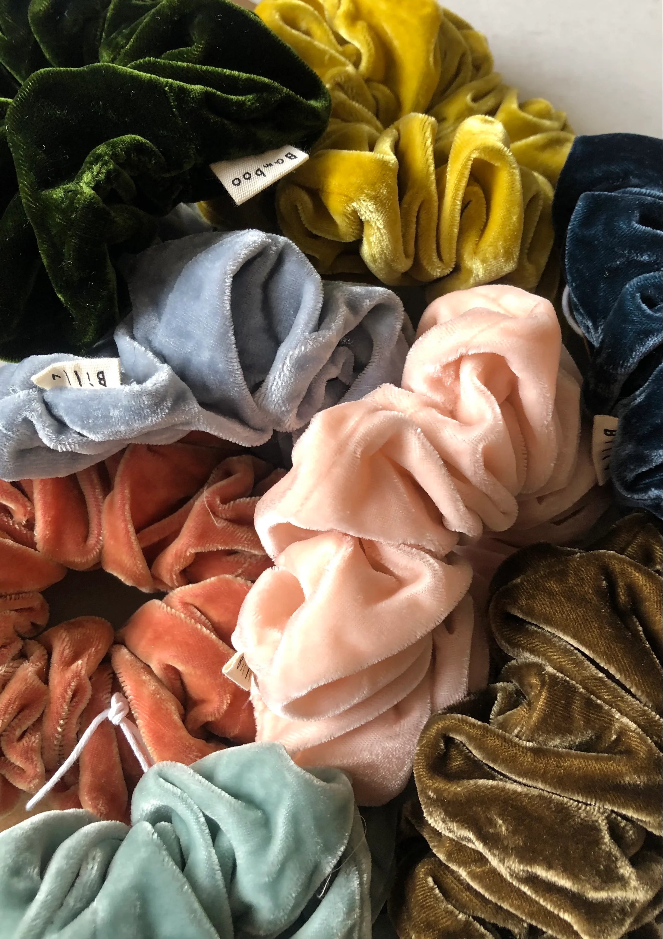 Billy Bamboo - Silk Velvet Scrunchie – Deep Sea -