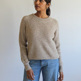 Sattva by Sarah - Cozy Crew Crop Sweater - Greige