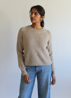 Sattva by Sarah - Cozy Crew Crop Sweater - Greige