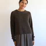 Sattva by Sarah - Cozy Crew Crop Sweater - Brown