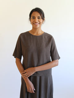 Sattva by Sarah - Everyday Crop Blouse - Espresso