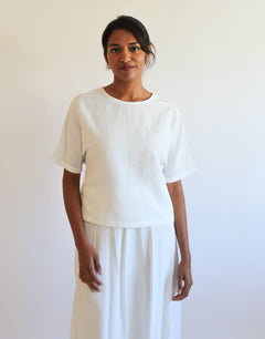 Sattva by Sarah - Everyday Crop Blouse - Off White
