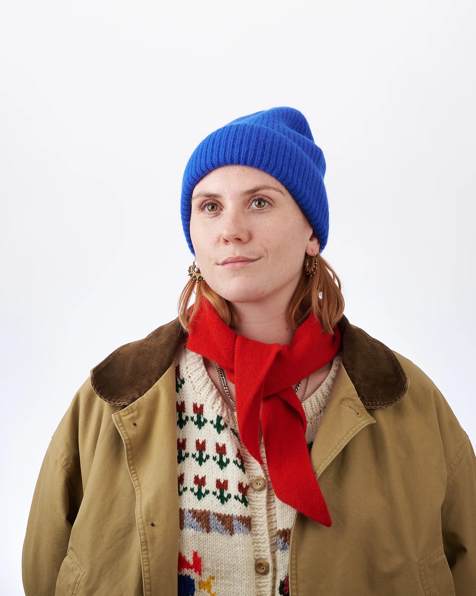 Billy Bamboo - Fuzzy Wool Cravat Scarf – Red -