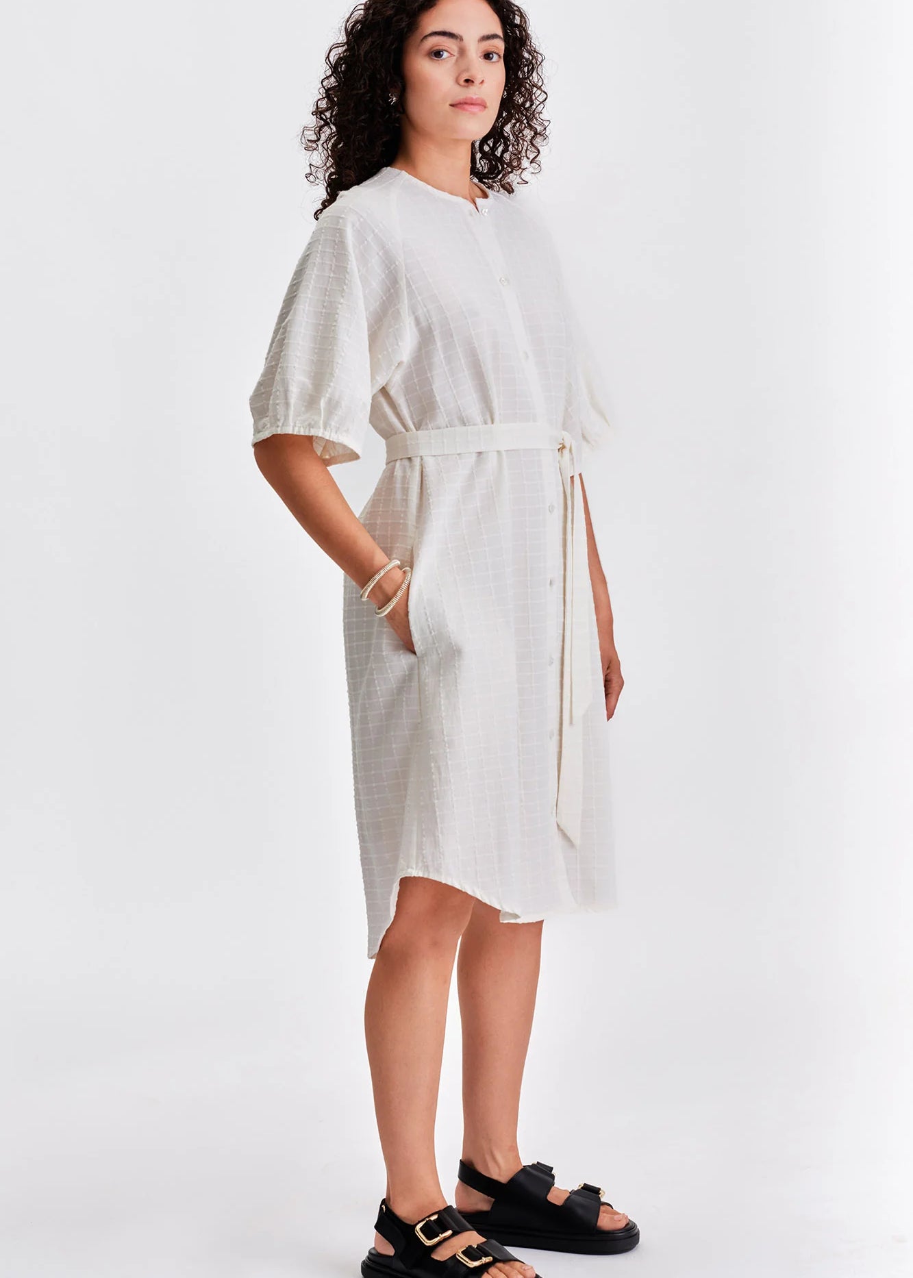 Jennifer Glasgow - Cardinal Button Up Dress - Ivory