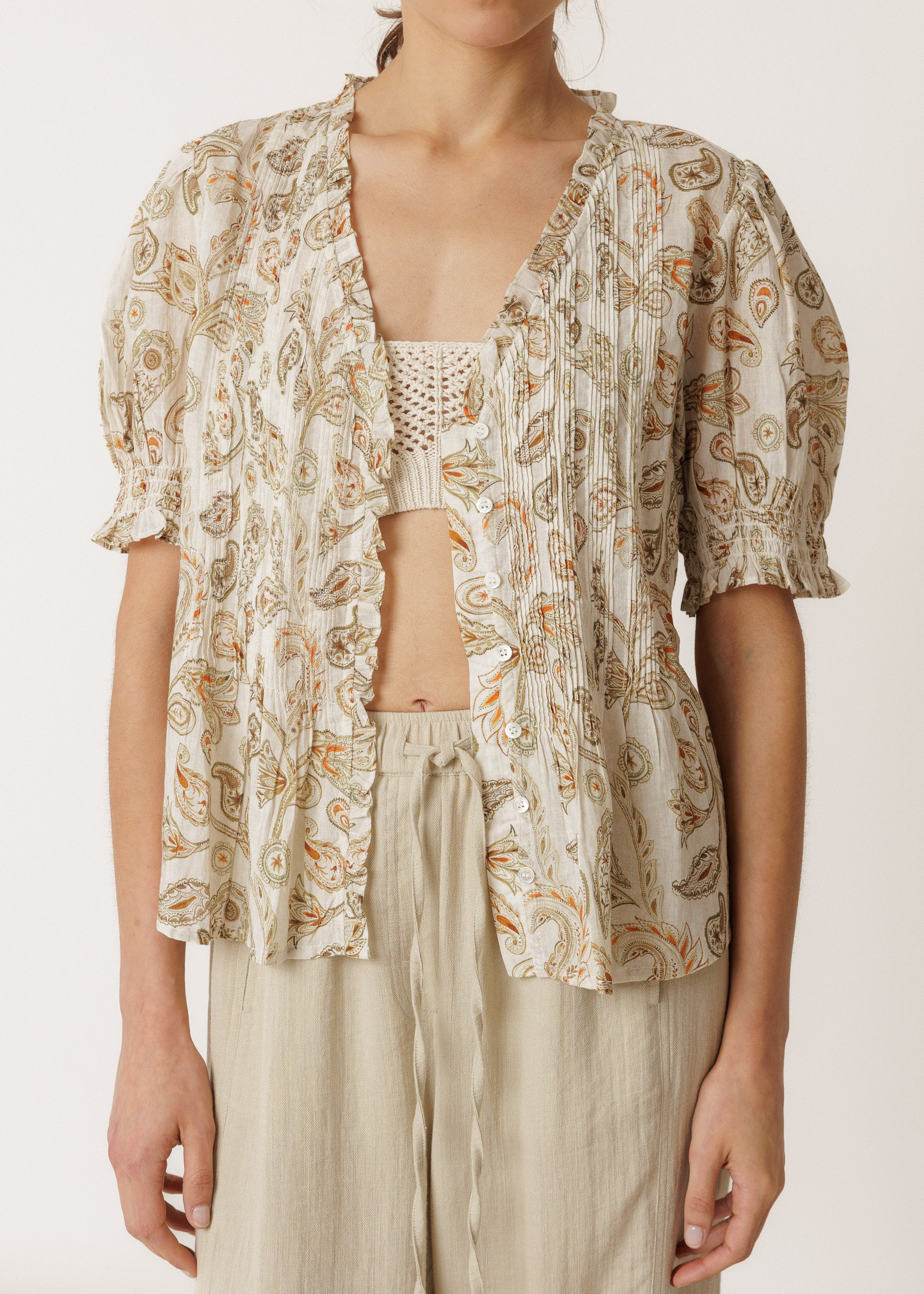 Indi & Cold - Micro-Ruffle Shirt -