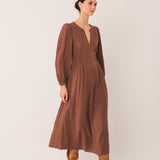 Indi & Cold - Crepe Cotton Dress - Tabaco