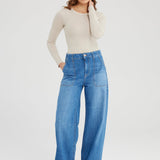 Cup of Joe - LiLi Wide Leg Jean - Medium Blue