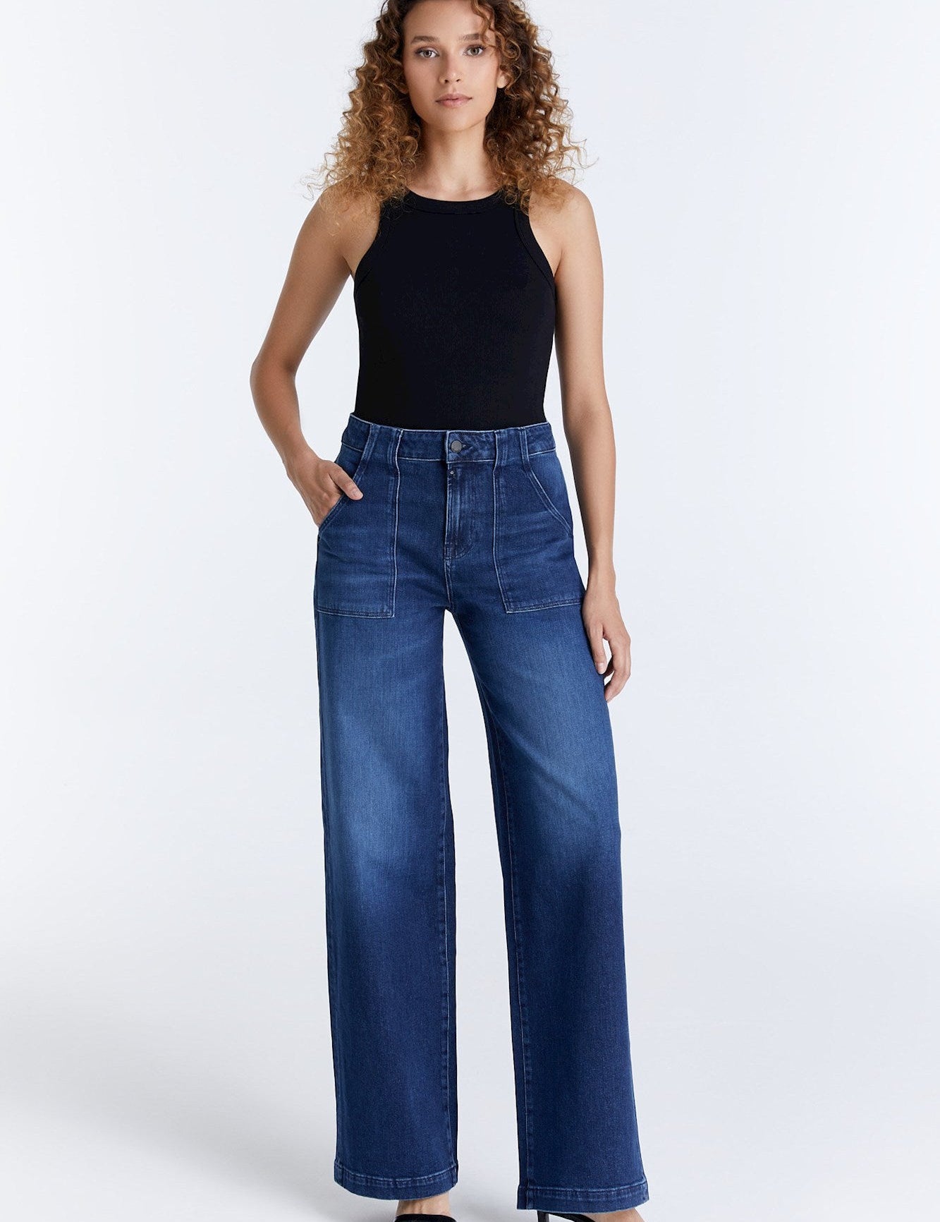 Cup of Joe - LuLu Wide Leg Trouser - Dark Blue