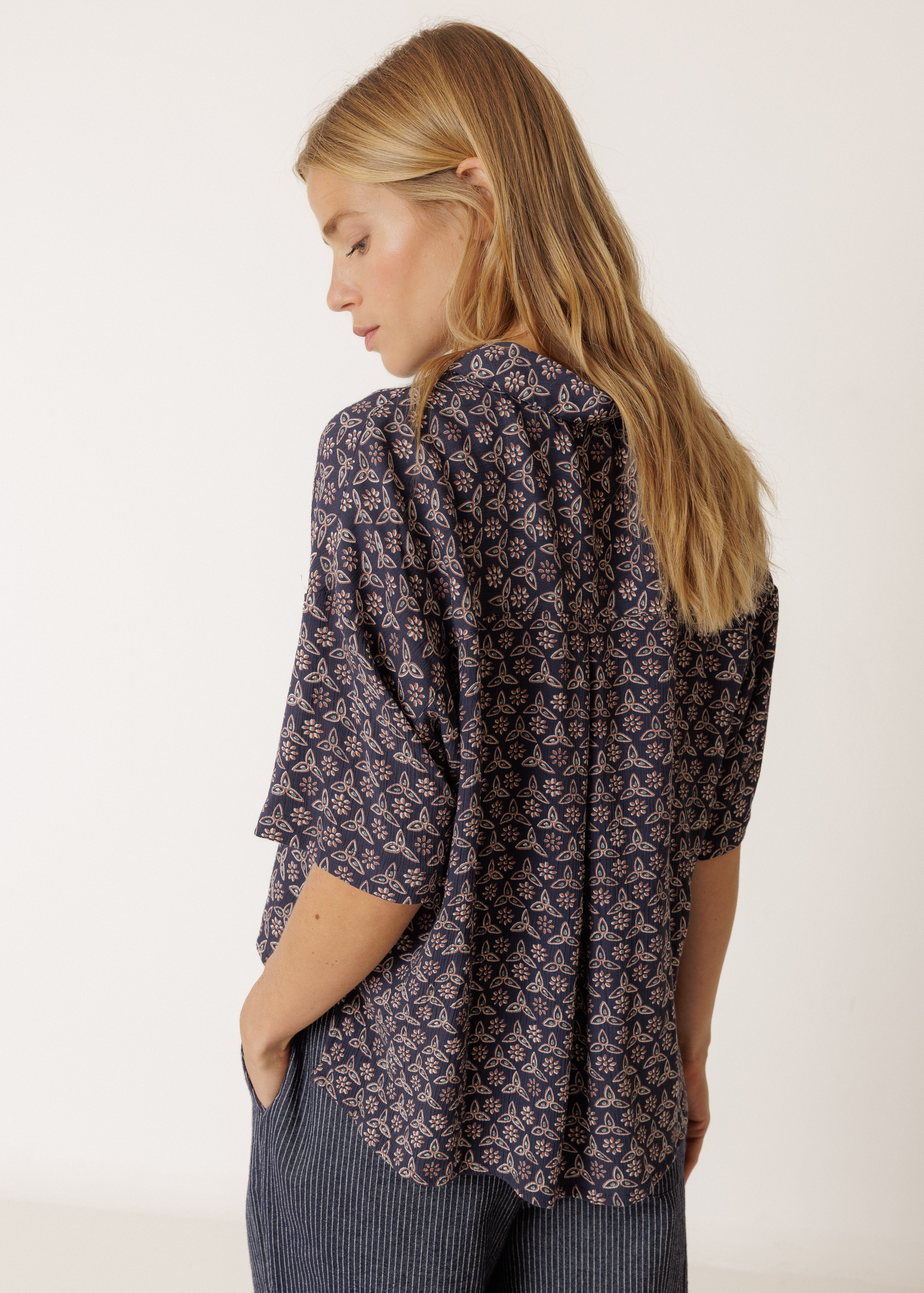 Indi & Cold - Oversize Block Print Blouse -