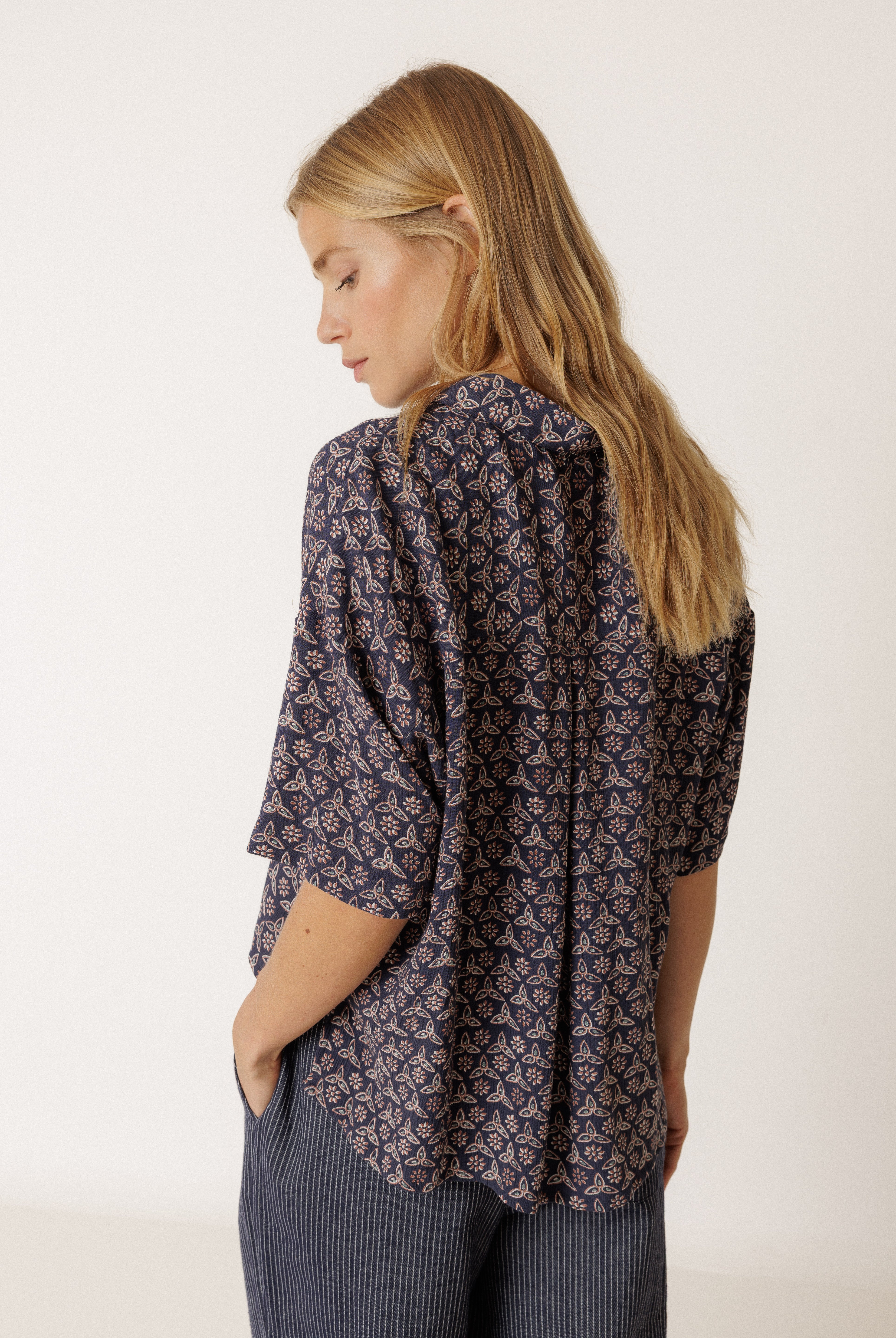 Indi & Cold - Oversize Block Print Blouse -
