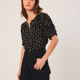 Indi & Cold - Lantern Sleeve Blouse - Black
