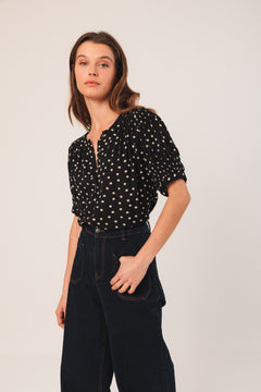 Indi & Cold - Lantern Sleeve Blouse - Black